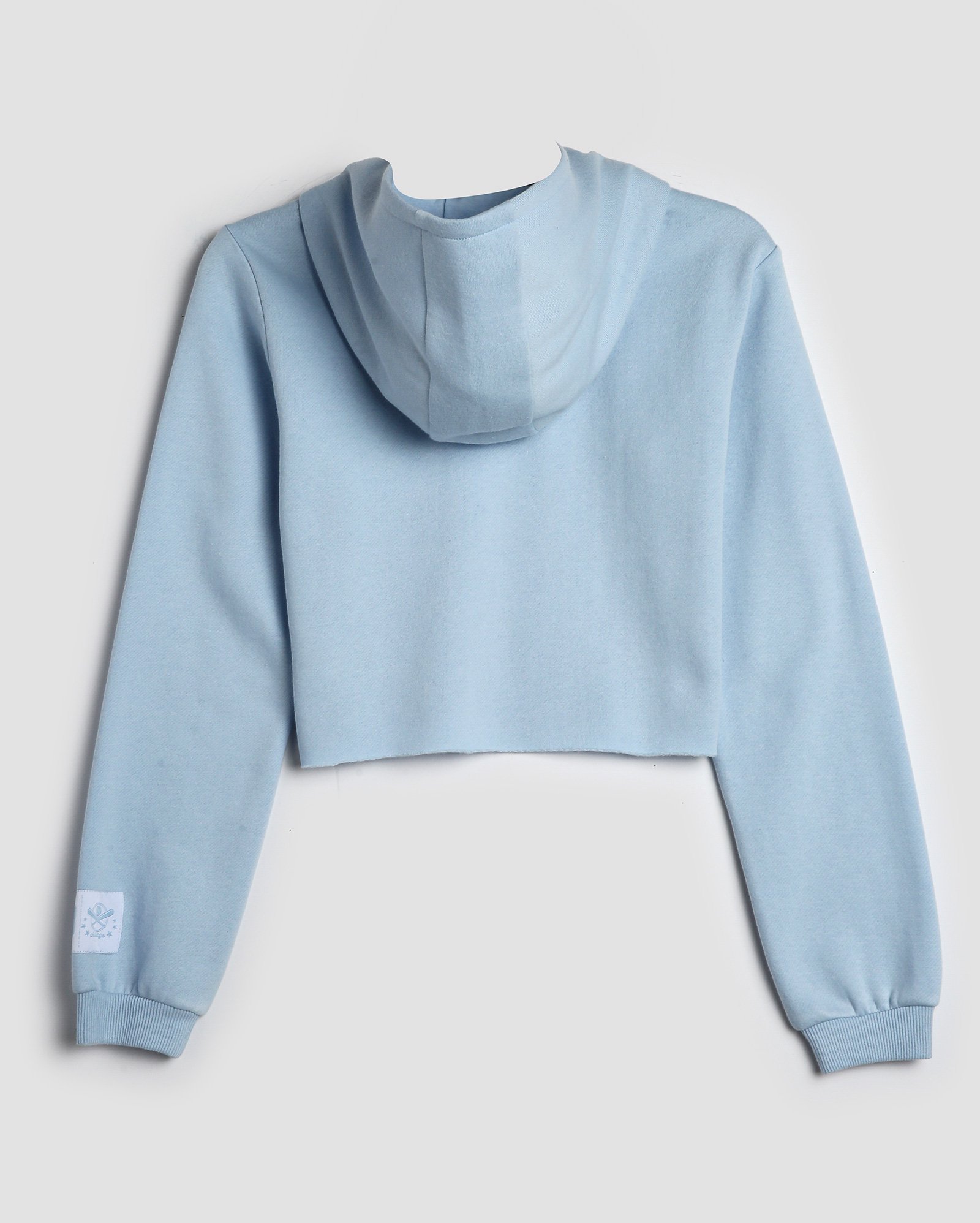 Blusa de moletom cropped juvenil Chicago com capuz azul | Pool