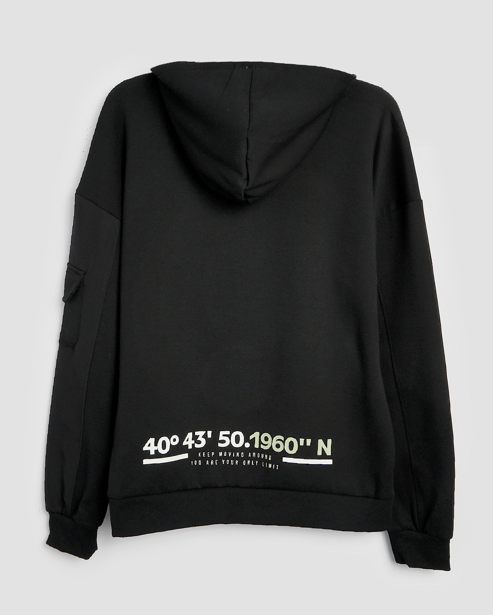 Blusa de moletom juvenil com capuz lettering preta | Pool