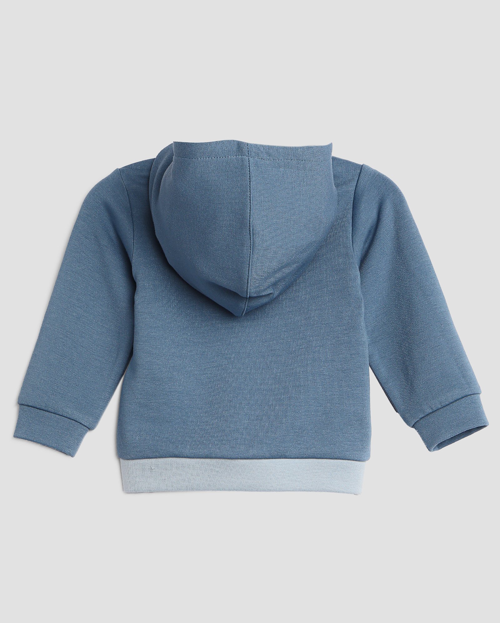 Blusa de moletom bebê color block com capuz azul | Baby Way