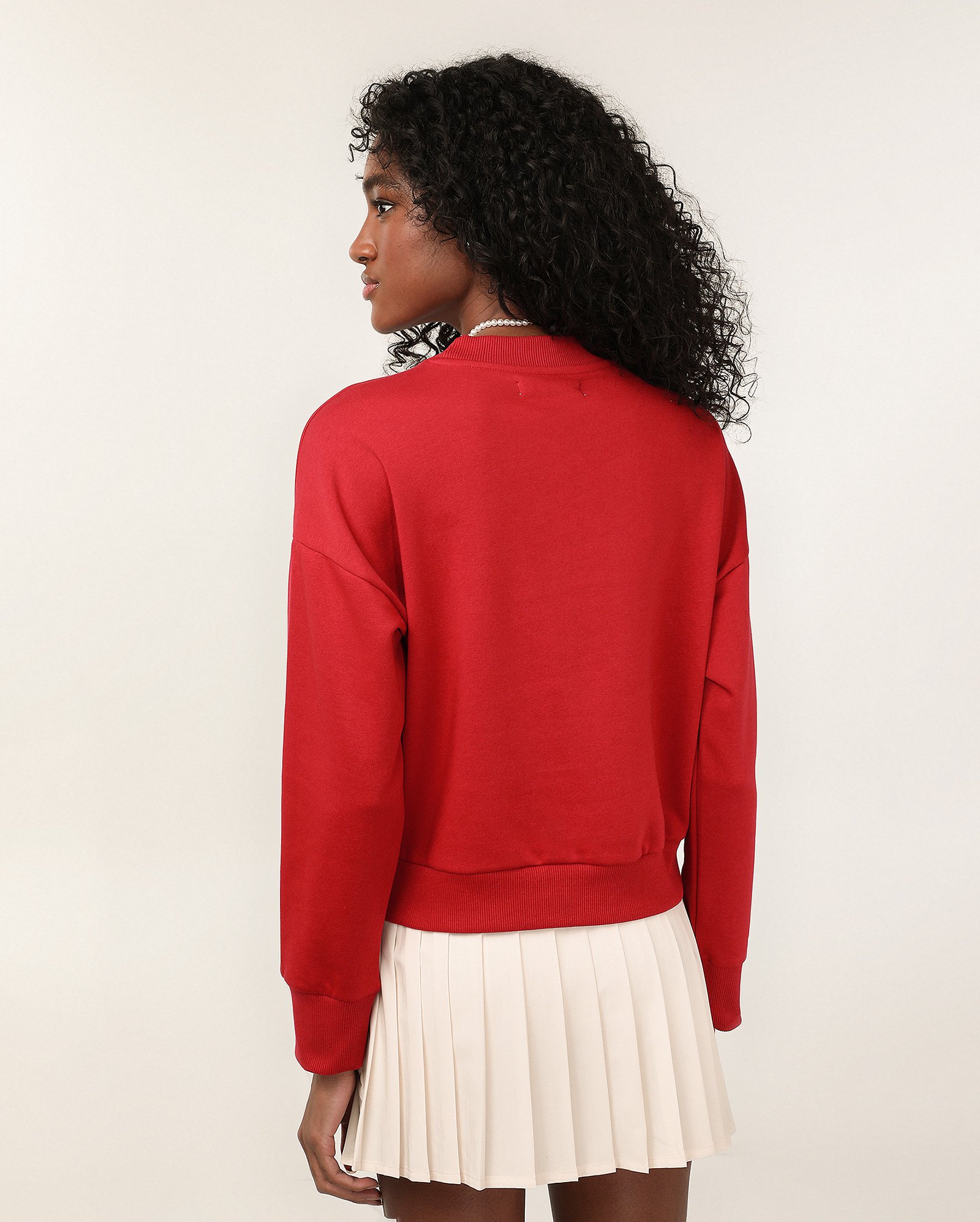 Blusa de moletom feminina com felpa New York vermelha | Pool — foto 6