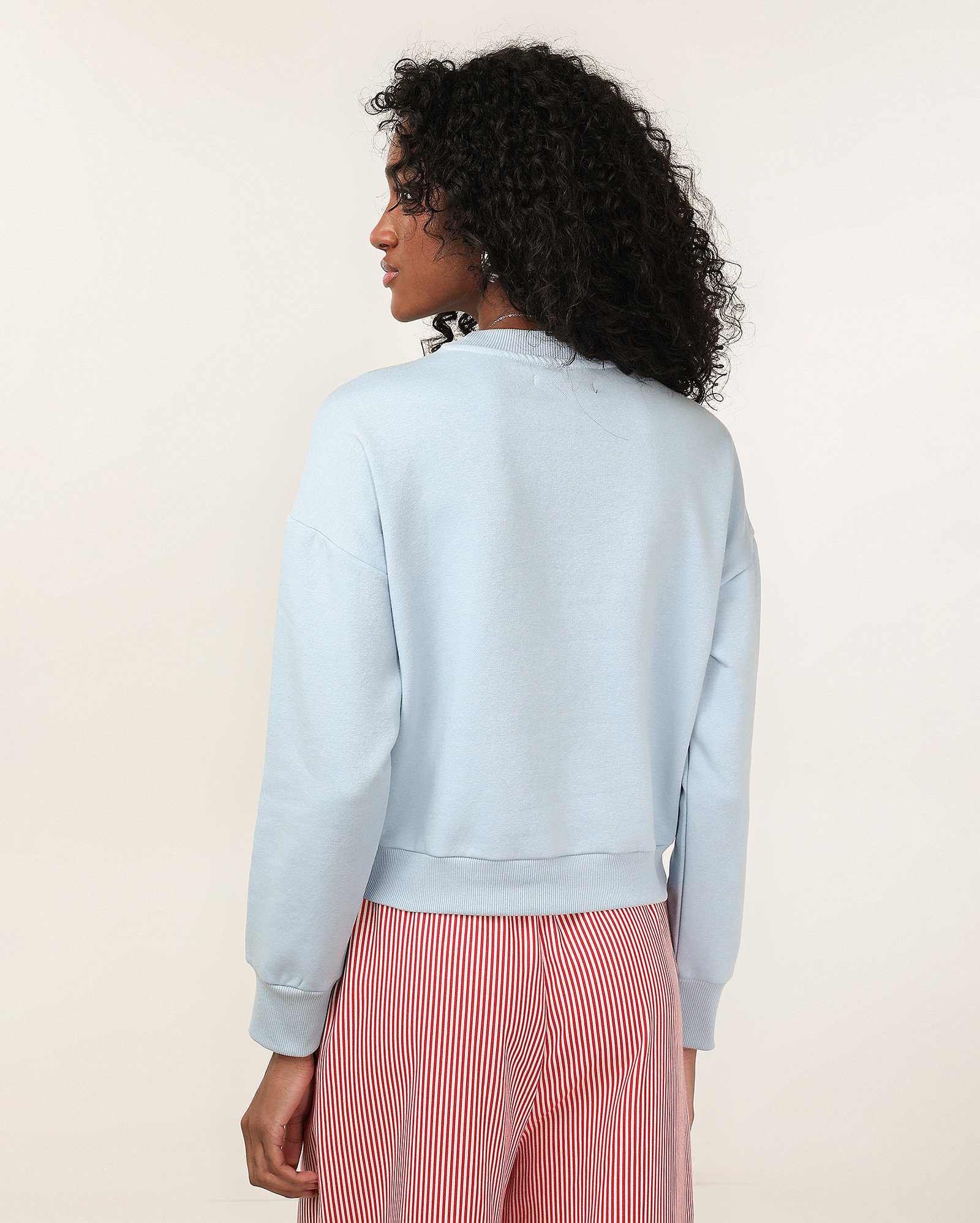 Blusa de moletom feminina com felpa amore Rome youth azul | Pool — foto 6
