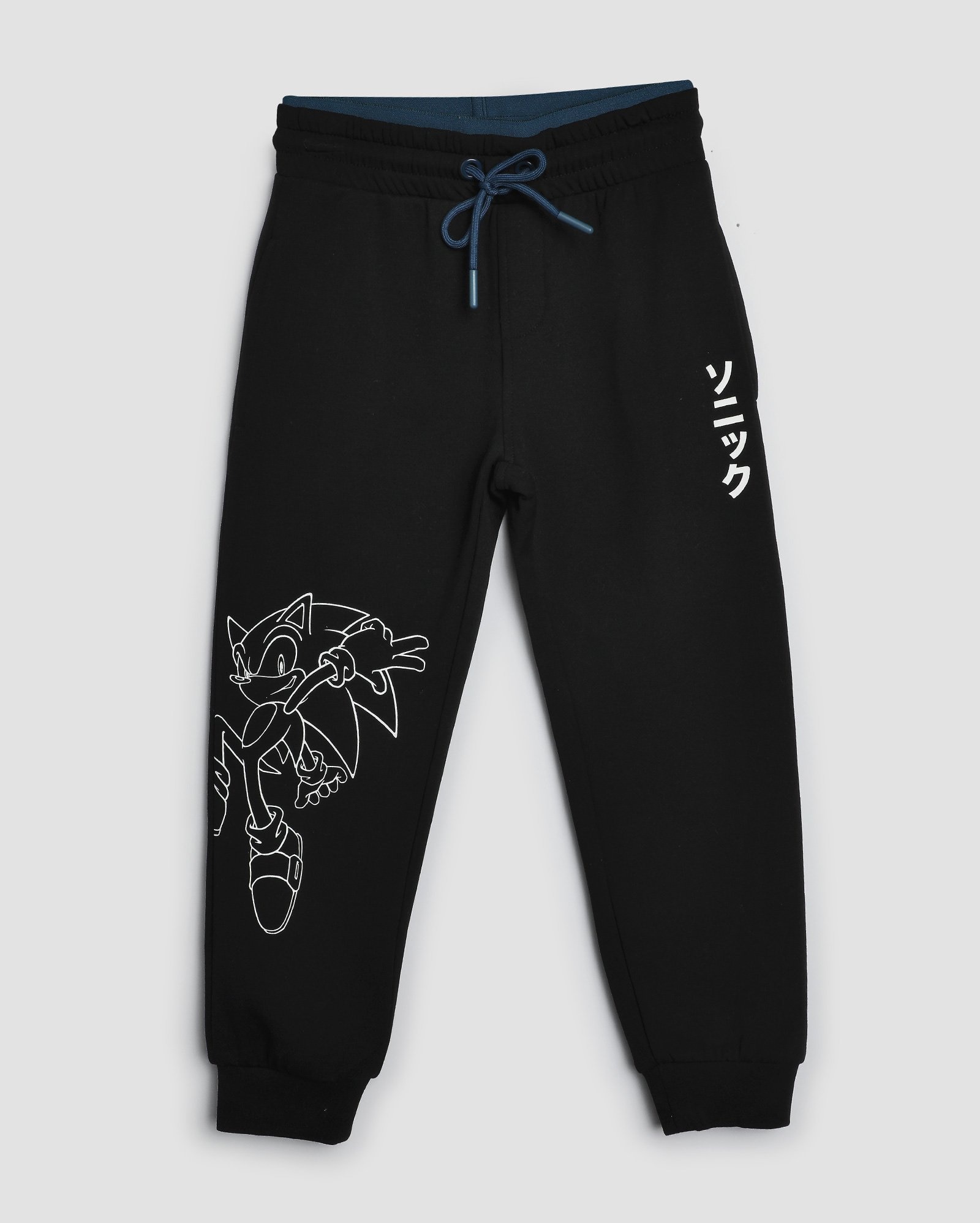 Calça de moletom infantil jogger Sonic lettering 4-10A preta | SEGA