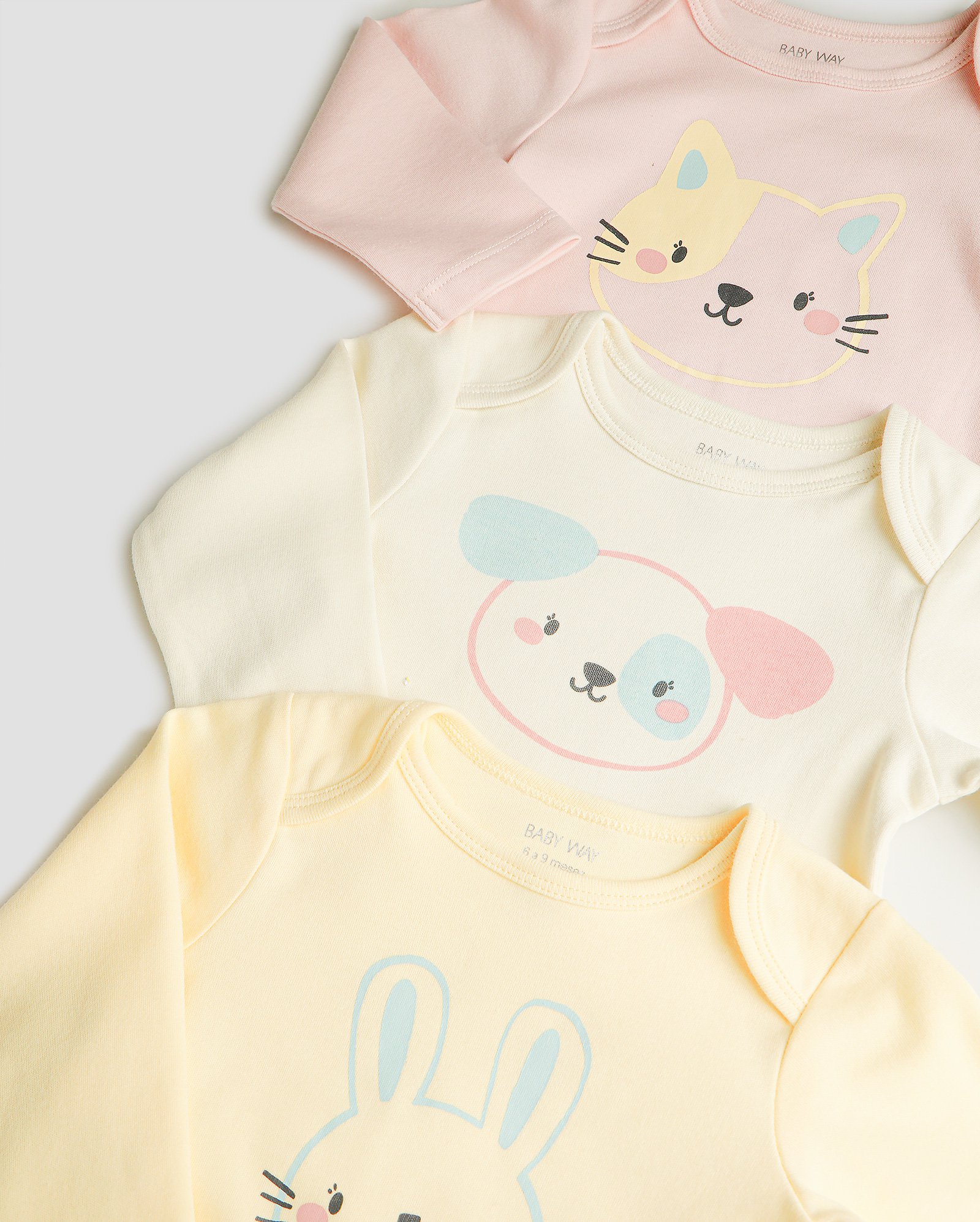 Kit body bebê 3 peças manga longa bichinhos multicor — foto 6
