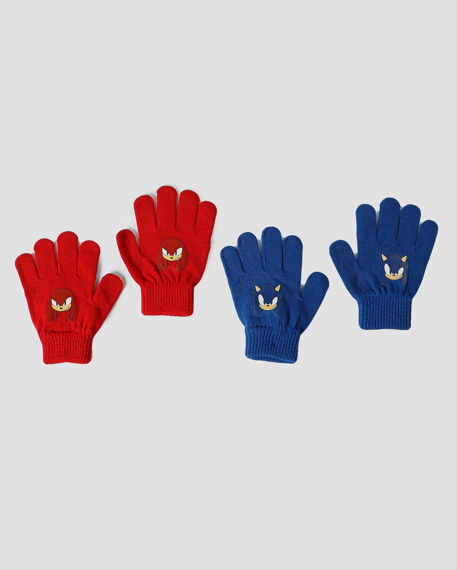 Kit luva infantil 2 pares Sonic e Knuckles multicor | SEGA