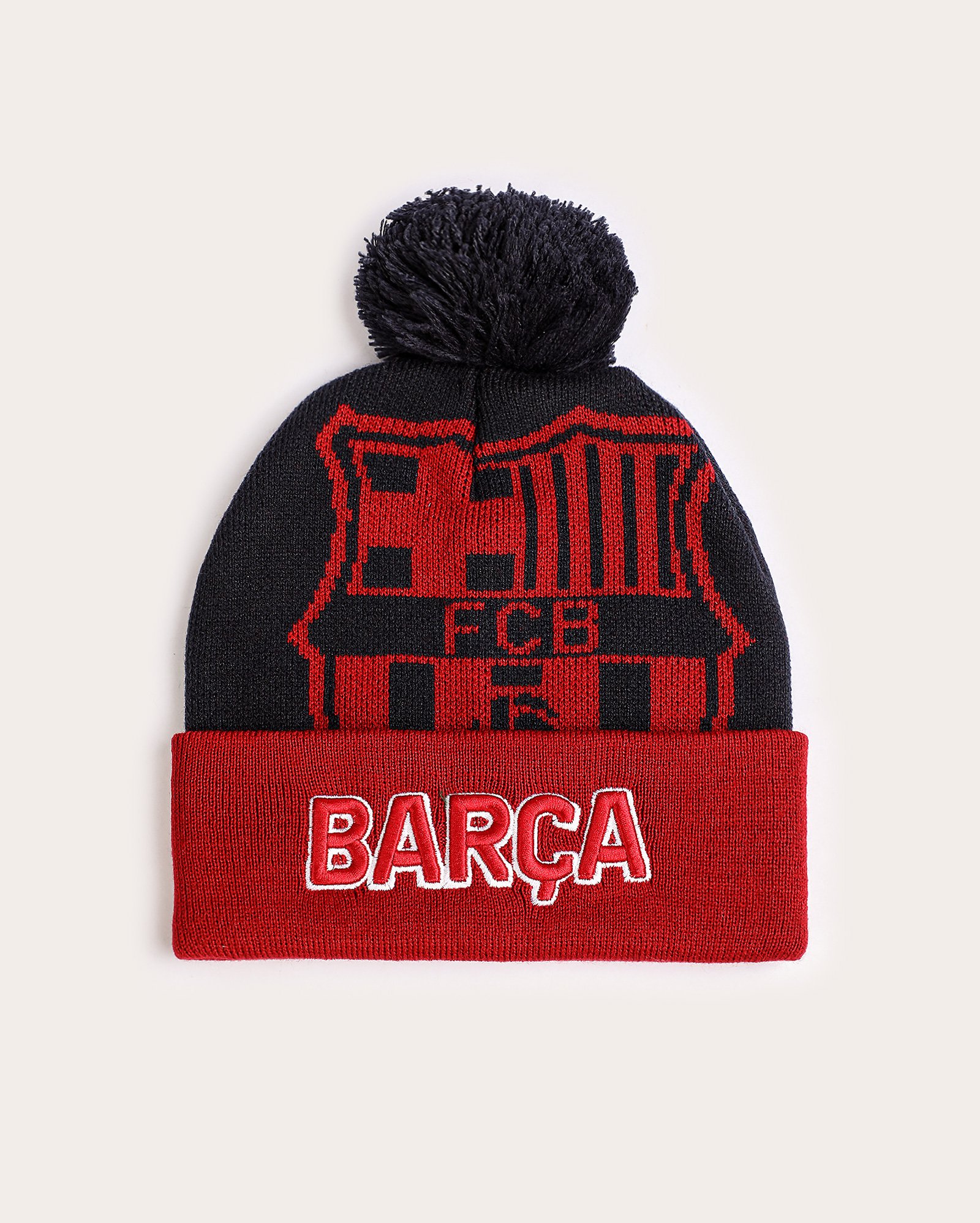 Gorro infantojuvenil futebol Barcelona com pom pom azul