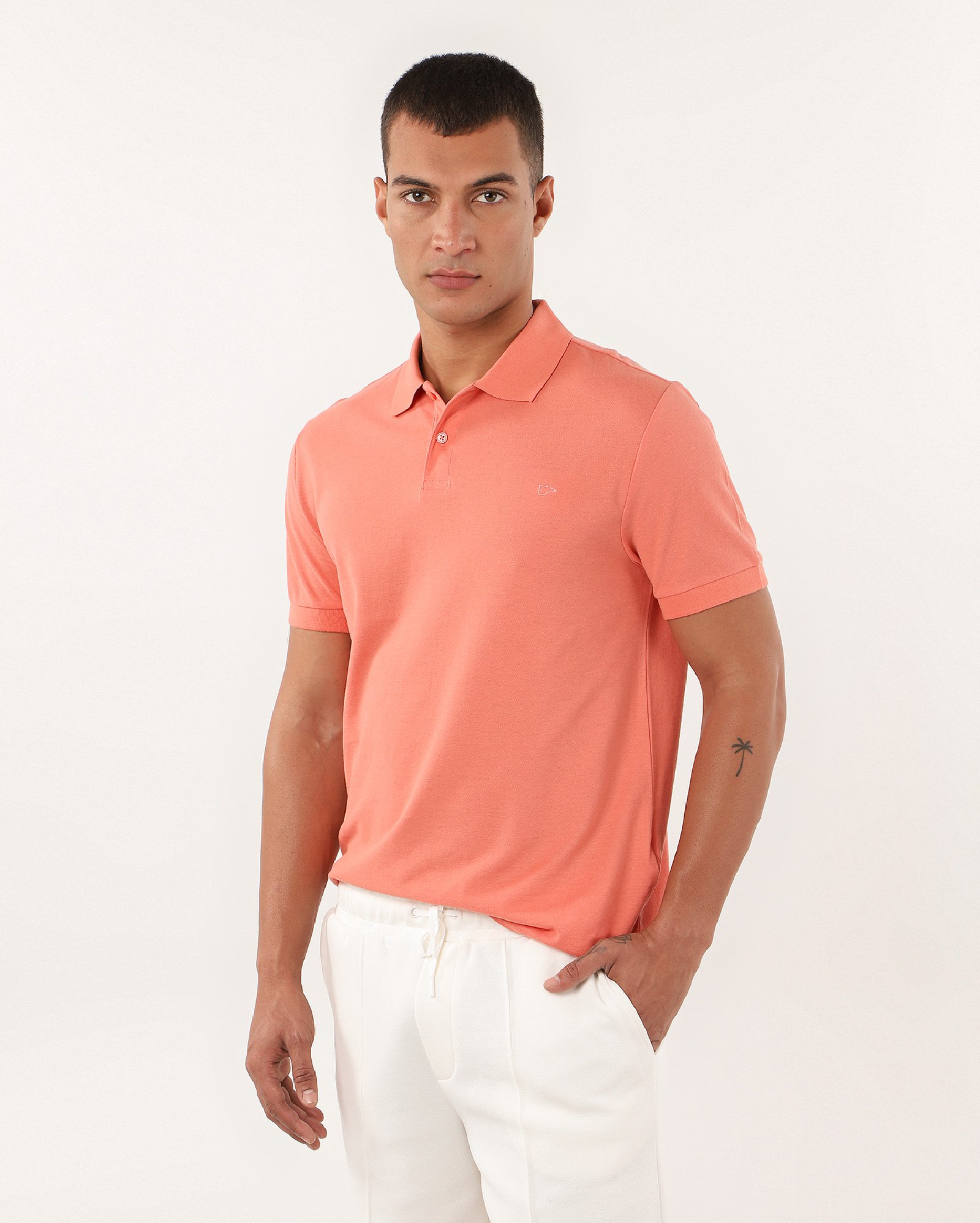 Camisa polo masculina Pool Legacy regular piquet - Laranja Claro