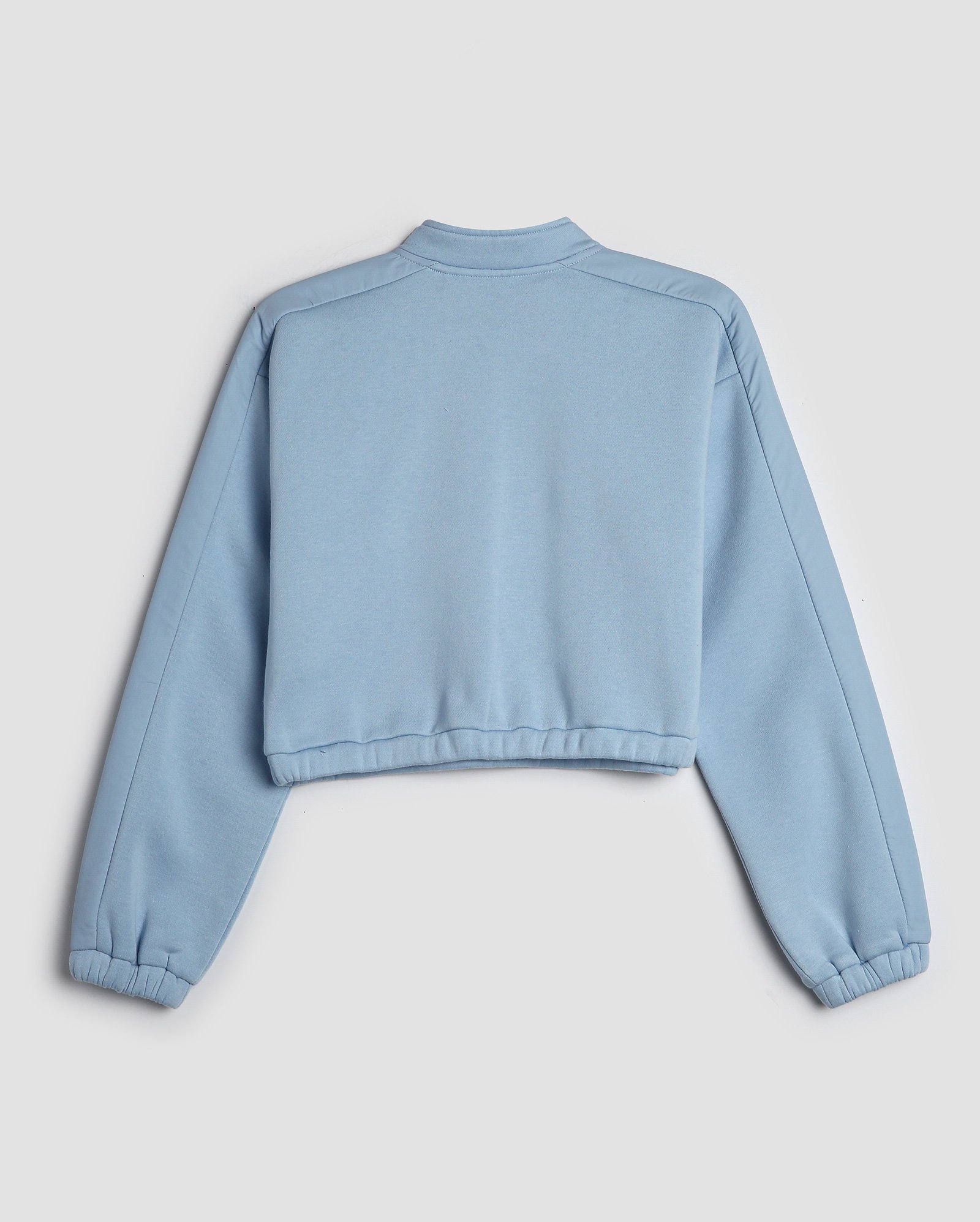 Blusa de moletom cropped juvenil bordado Stitch azul | Disney