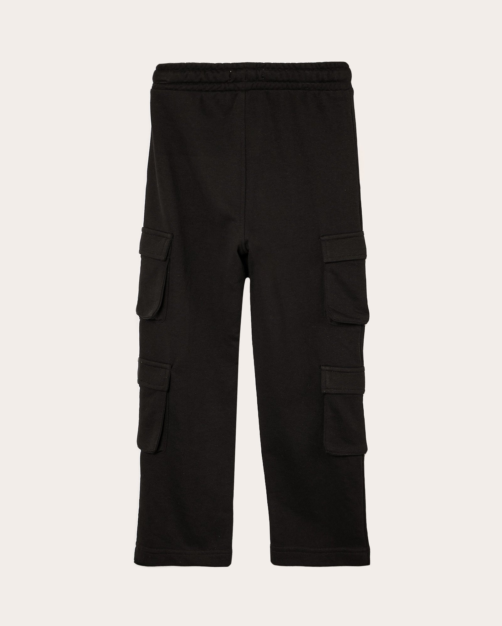 Calça de moletom infantil com bolsos cargo 4-10A preta