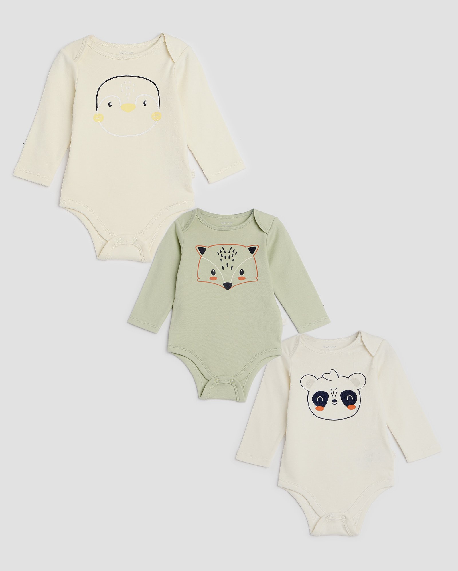 Kit body bebê 3 peças de manga longa bichinhos multicor | Baby Way