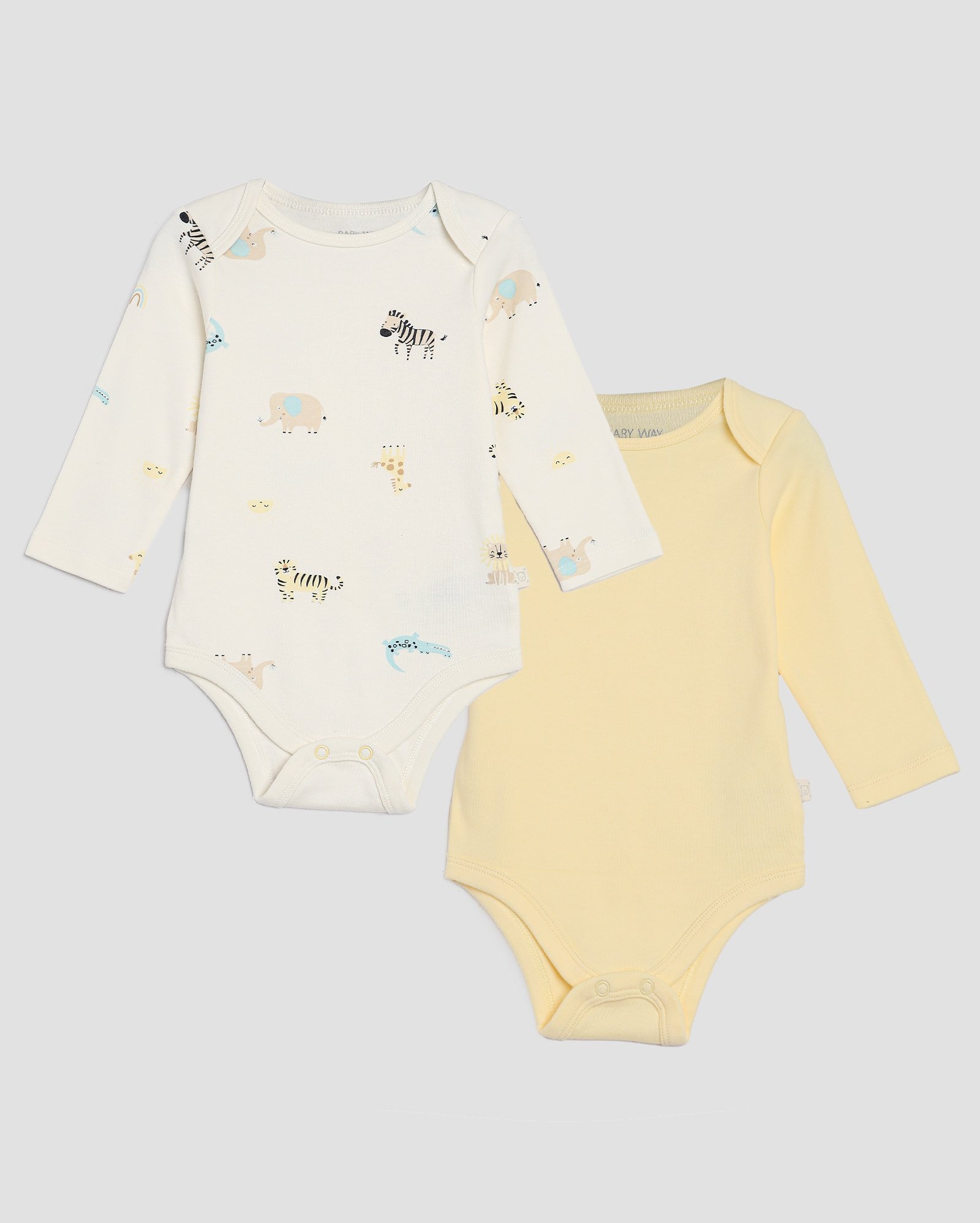 Kit body bebê 2 peças bichinhos manga longa multicor | Baby Way
