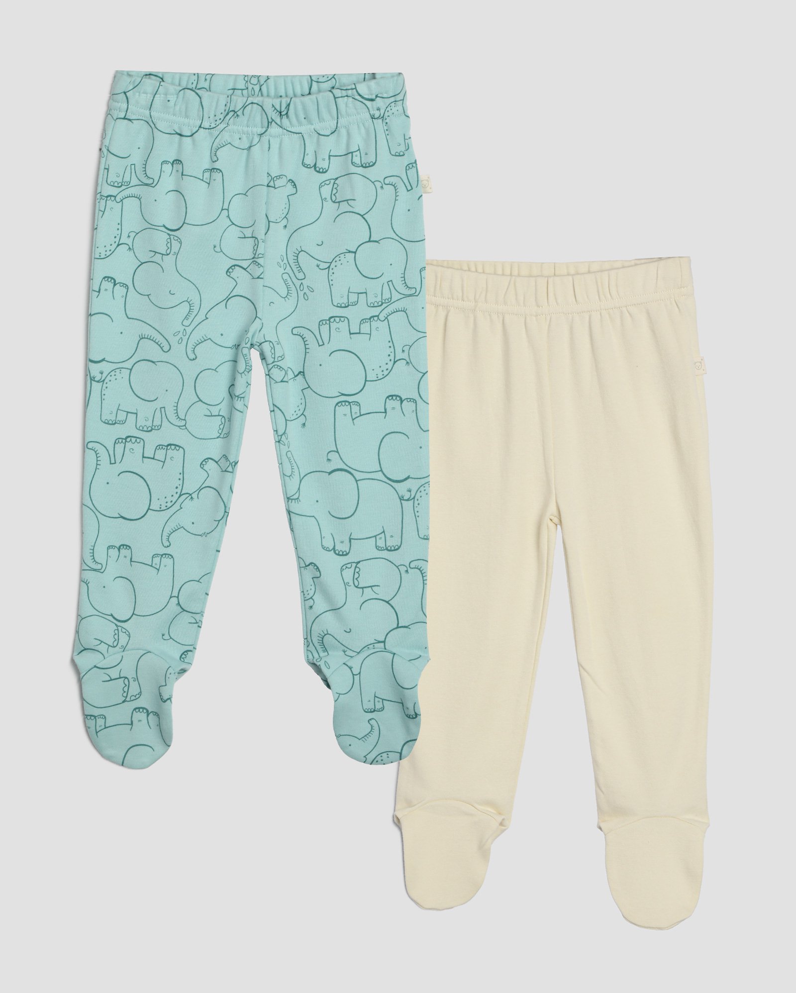 Kit calça bebê 2 peças com elástico elefantes multicor
