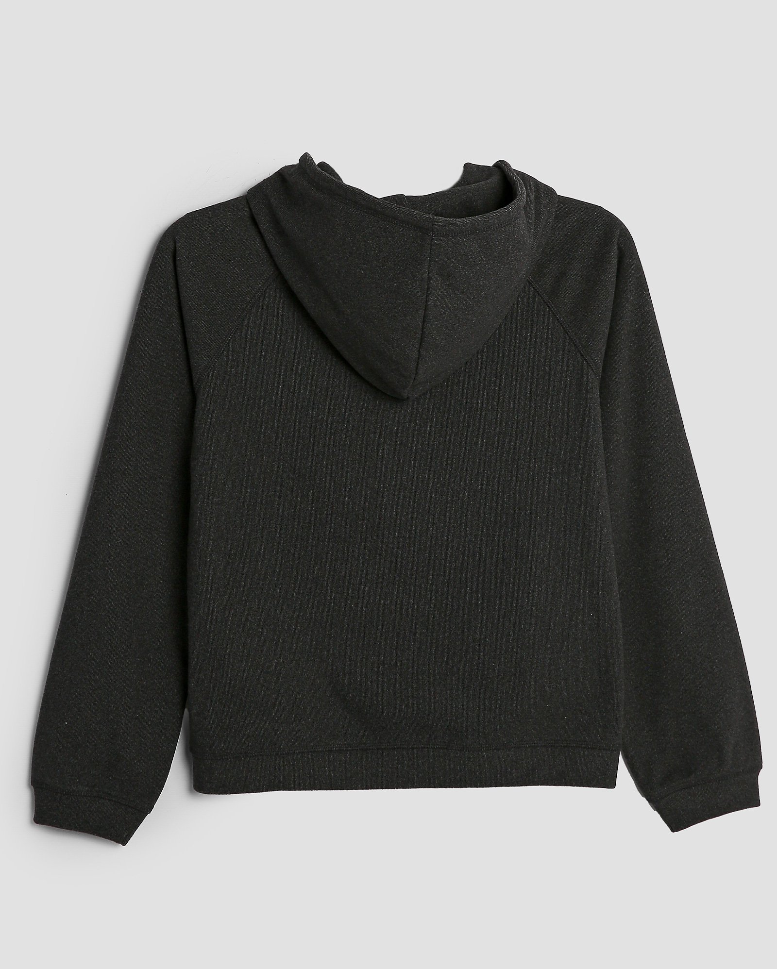 Blusa de moletom juvenil aberta com capuz e bolsos lisa preta | Pool