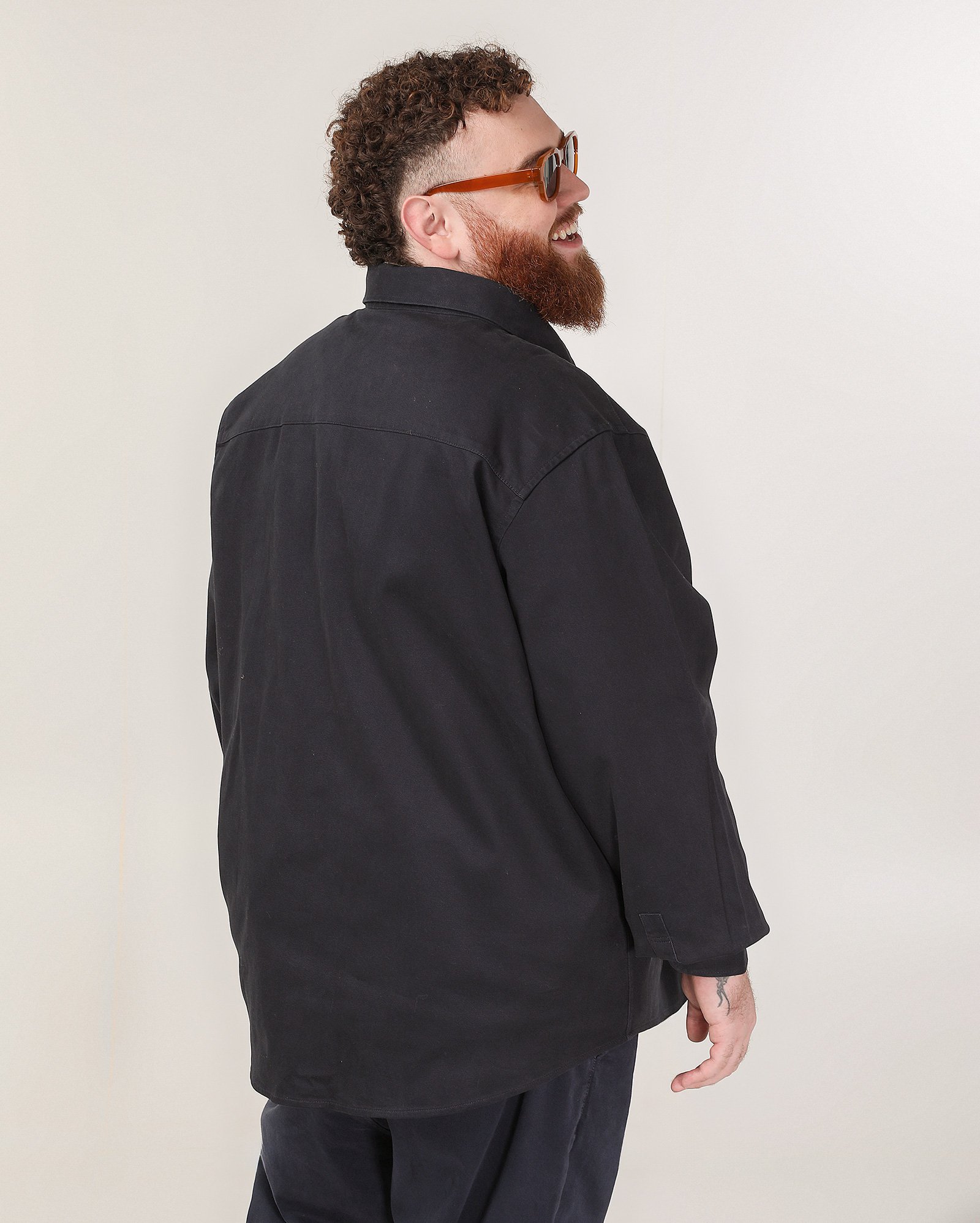 Overshirt plus size masculina bolsos frontais - Azul Escuro — foto 2