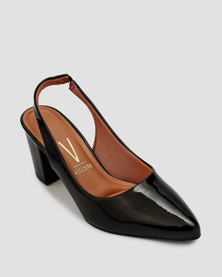Riachuelo Sapato scarpin salto alto quadrado verniz Preto