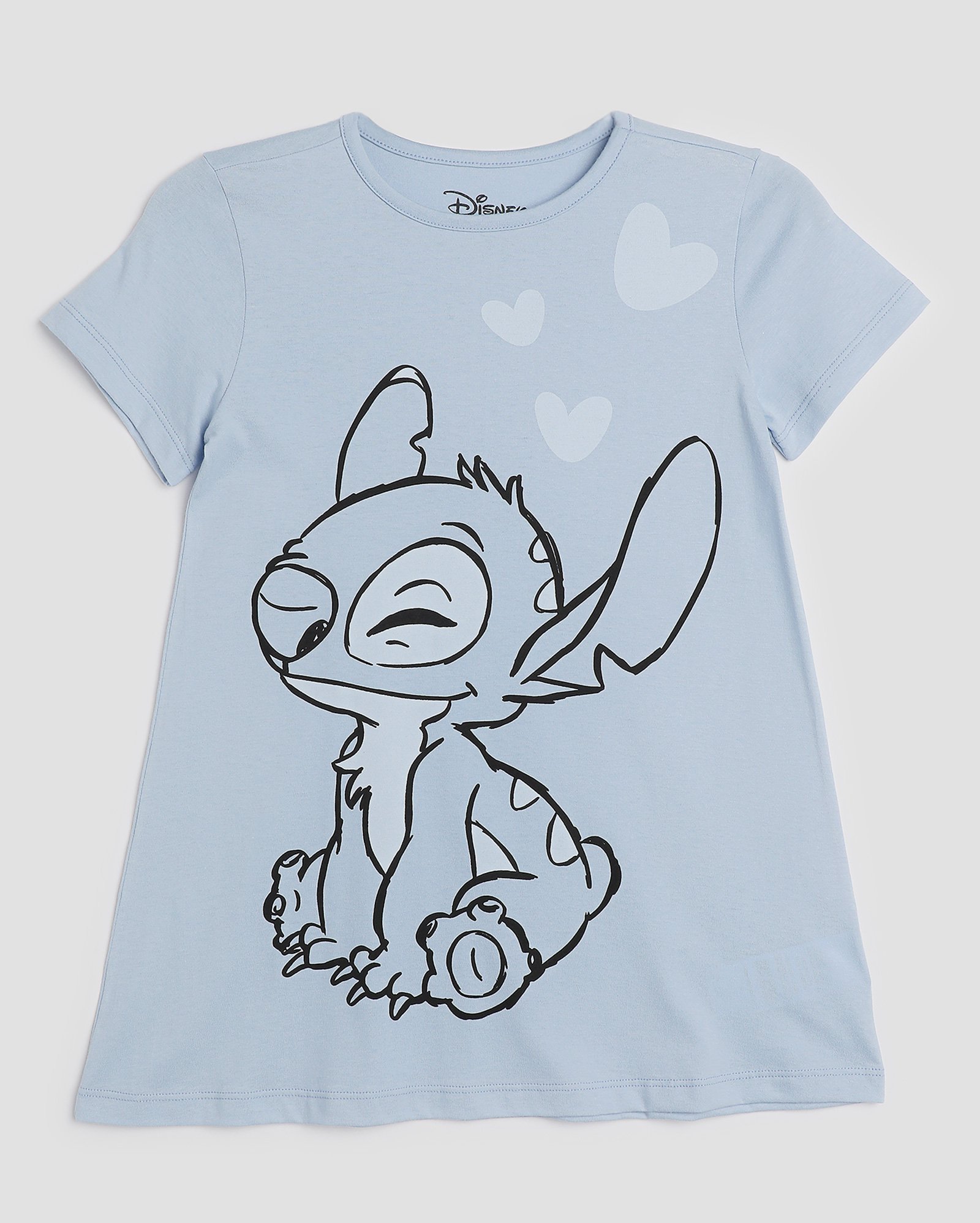 Camisola infantojuvenil curta Stitch 6-14A azul | Disney