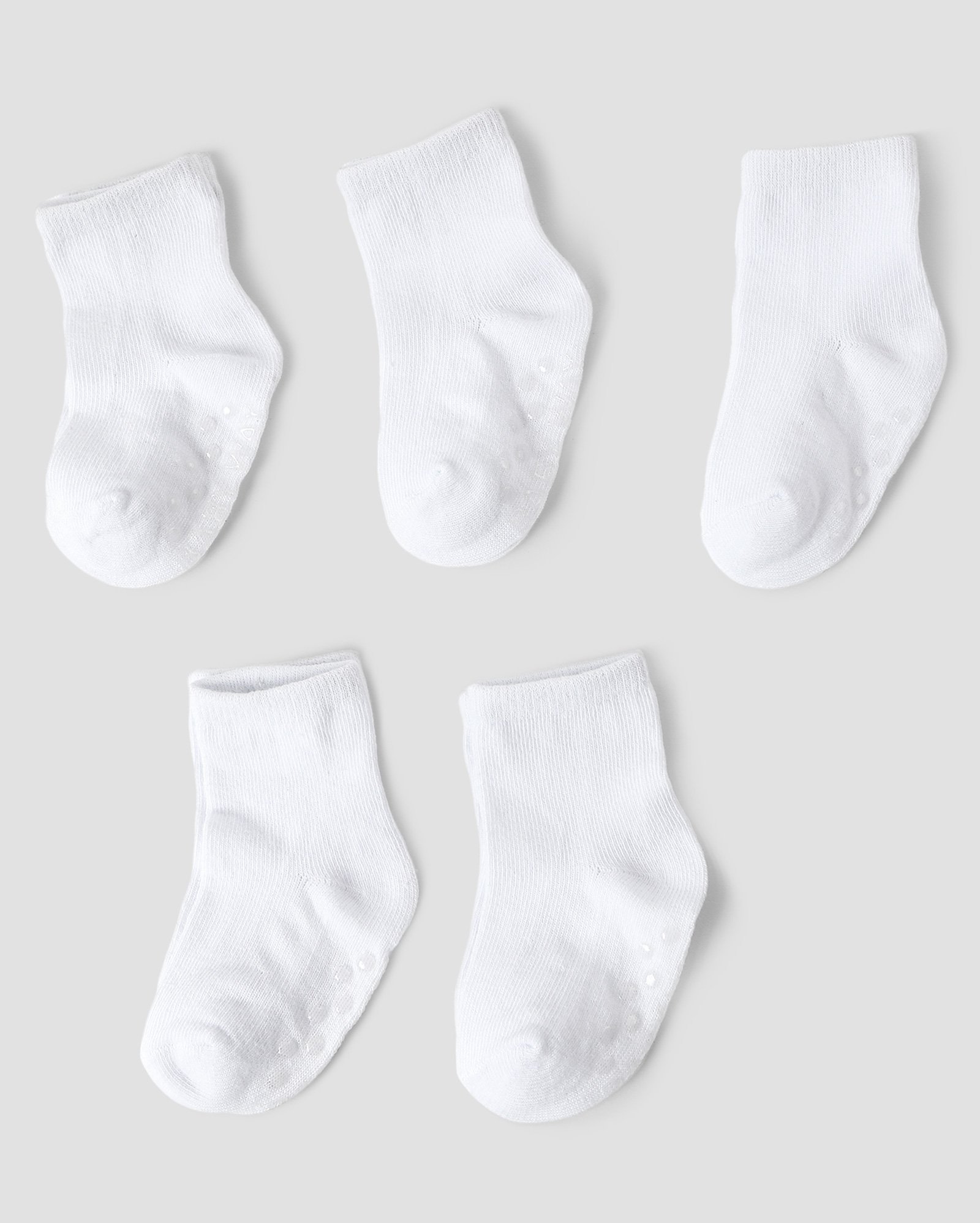 Kit meia bebê 5 pares lisas com elástico branco | Baby Way