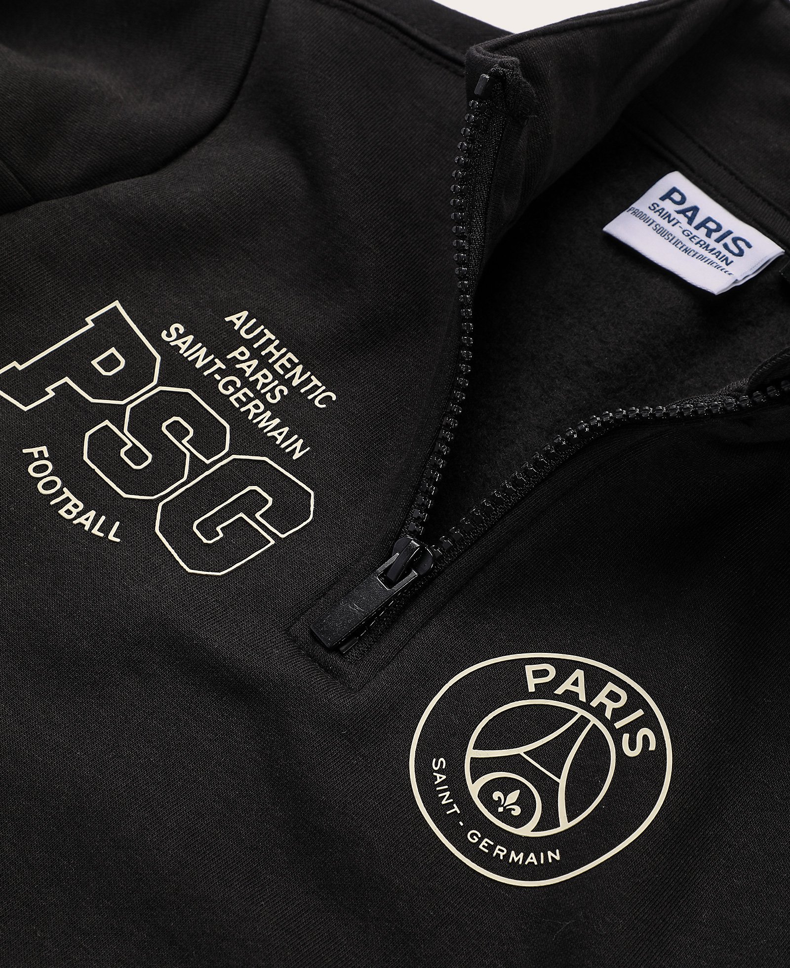 Blusa de moletom infantil futebol Paris Saint Germain com zíper 4-10A preta