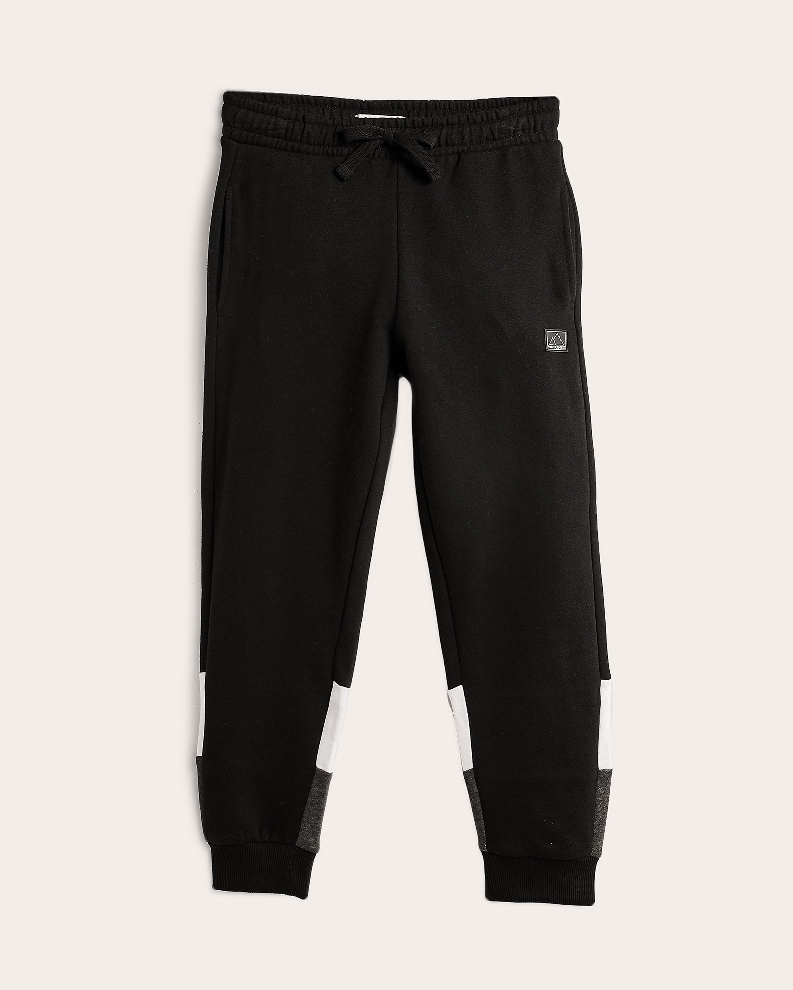 Calça de moletom infantil jogger com recortes 6-10A preta | Pool Kids
