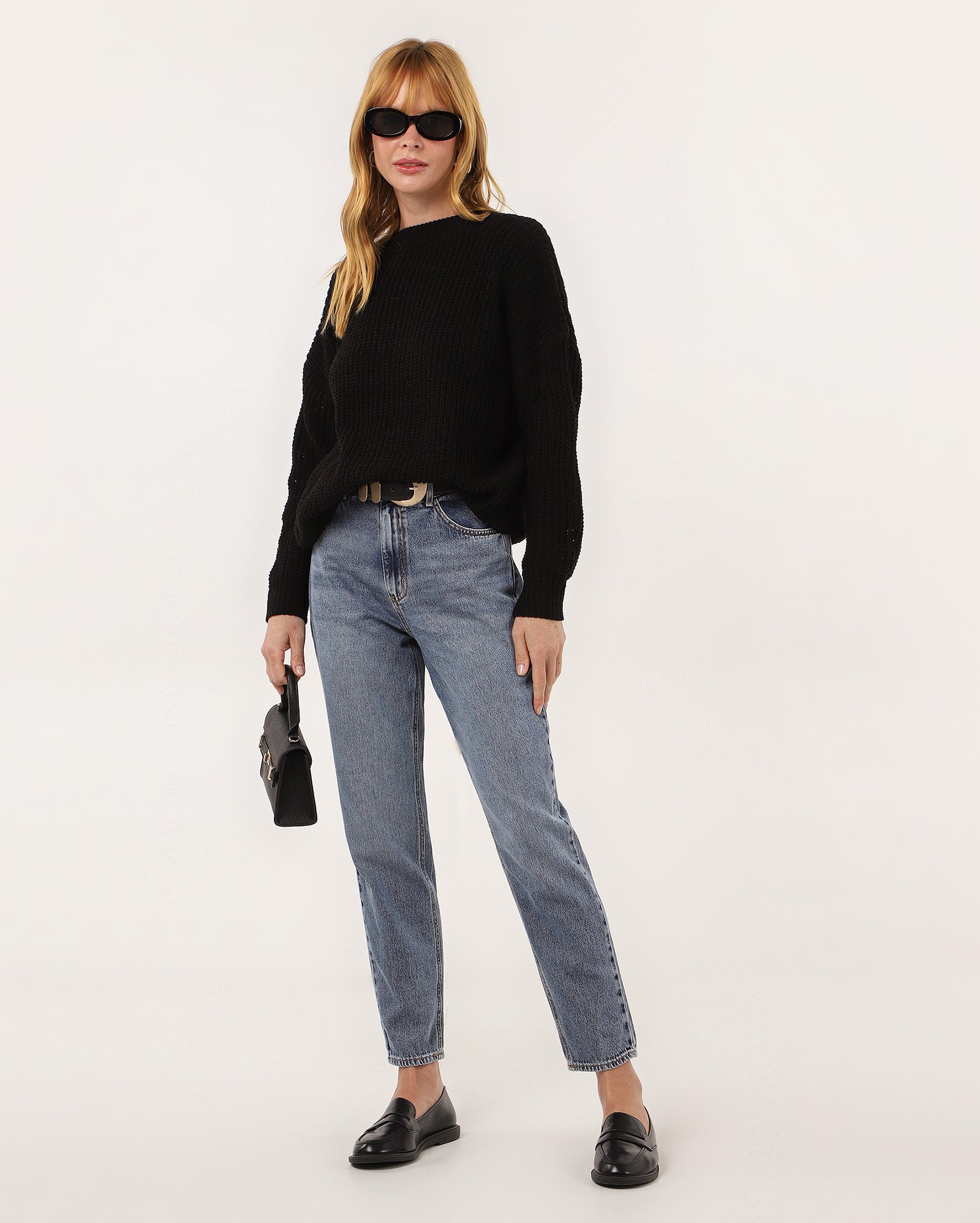 Suéter feminino amplo em tricot - Preto | AK by Riachuelo