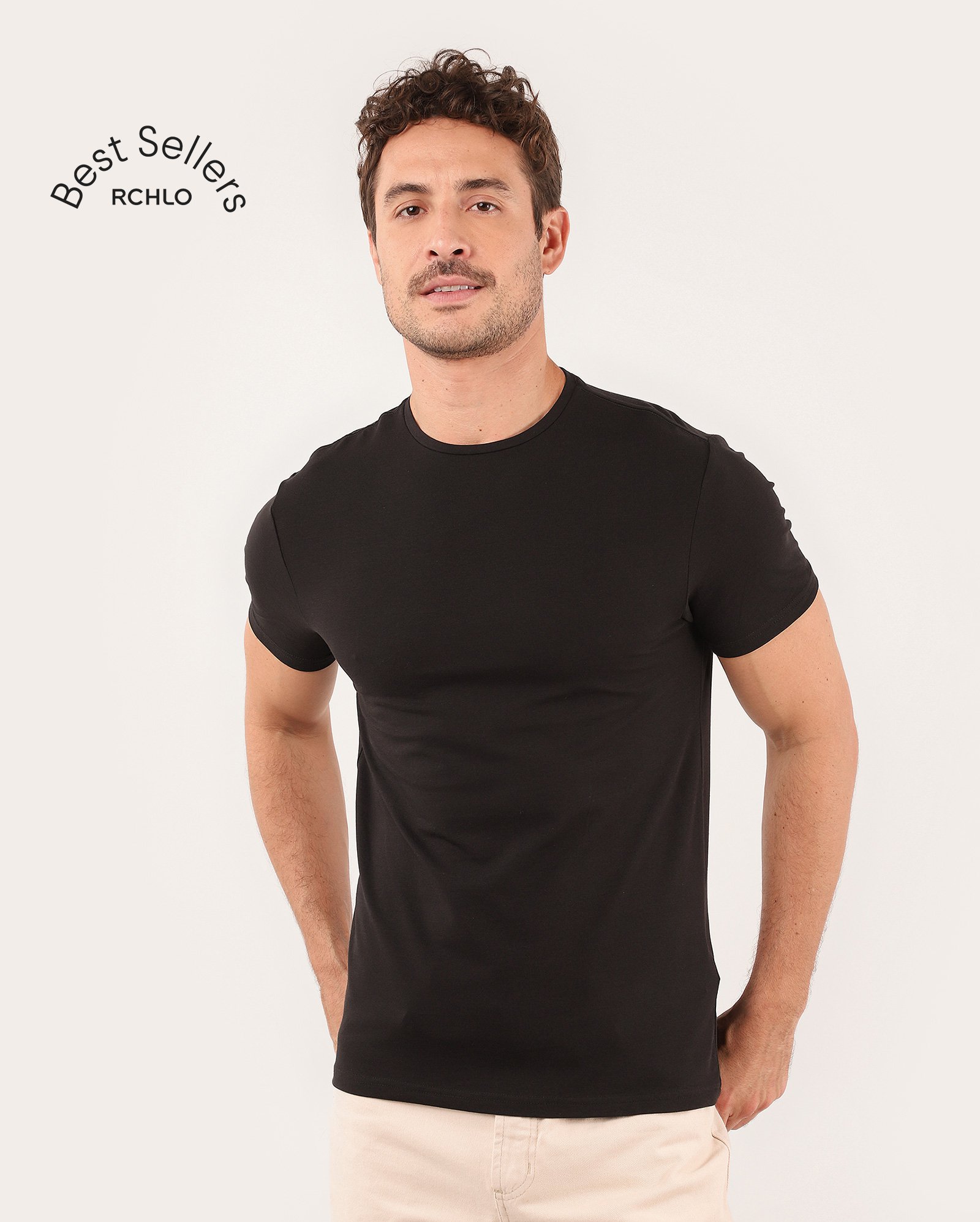 Camiseta masculina Essencial Slim - Preto