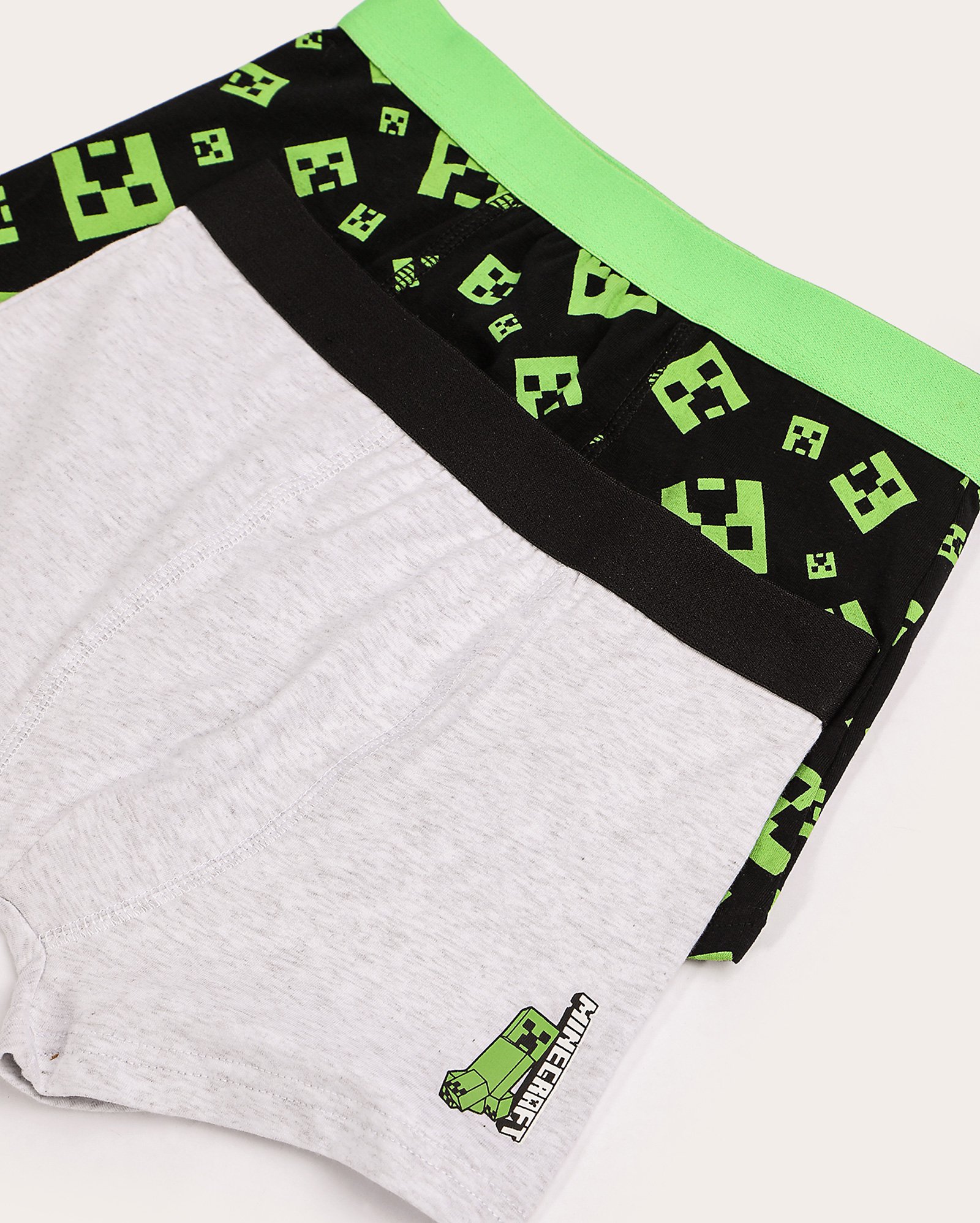 Kit cueca infantojuvenil boxer 2 peças creeper 6-14A multicor | Minecraft