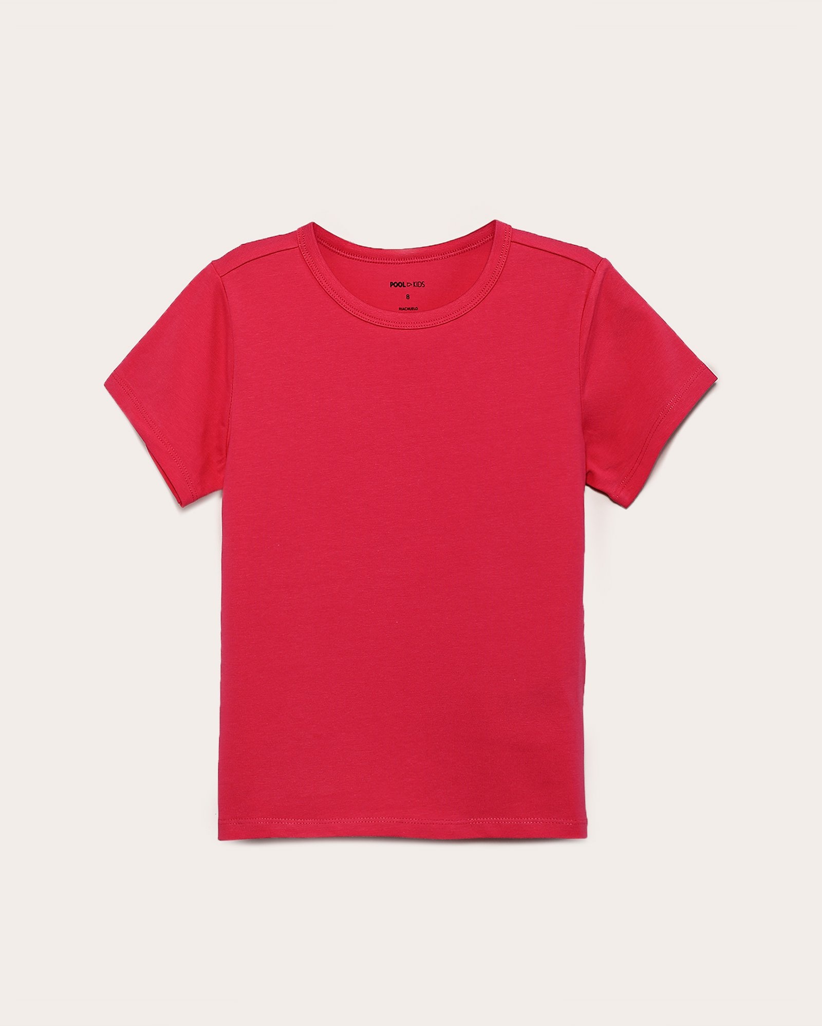Camiseta infantil básica 4-10A - Rosa Escuro