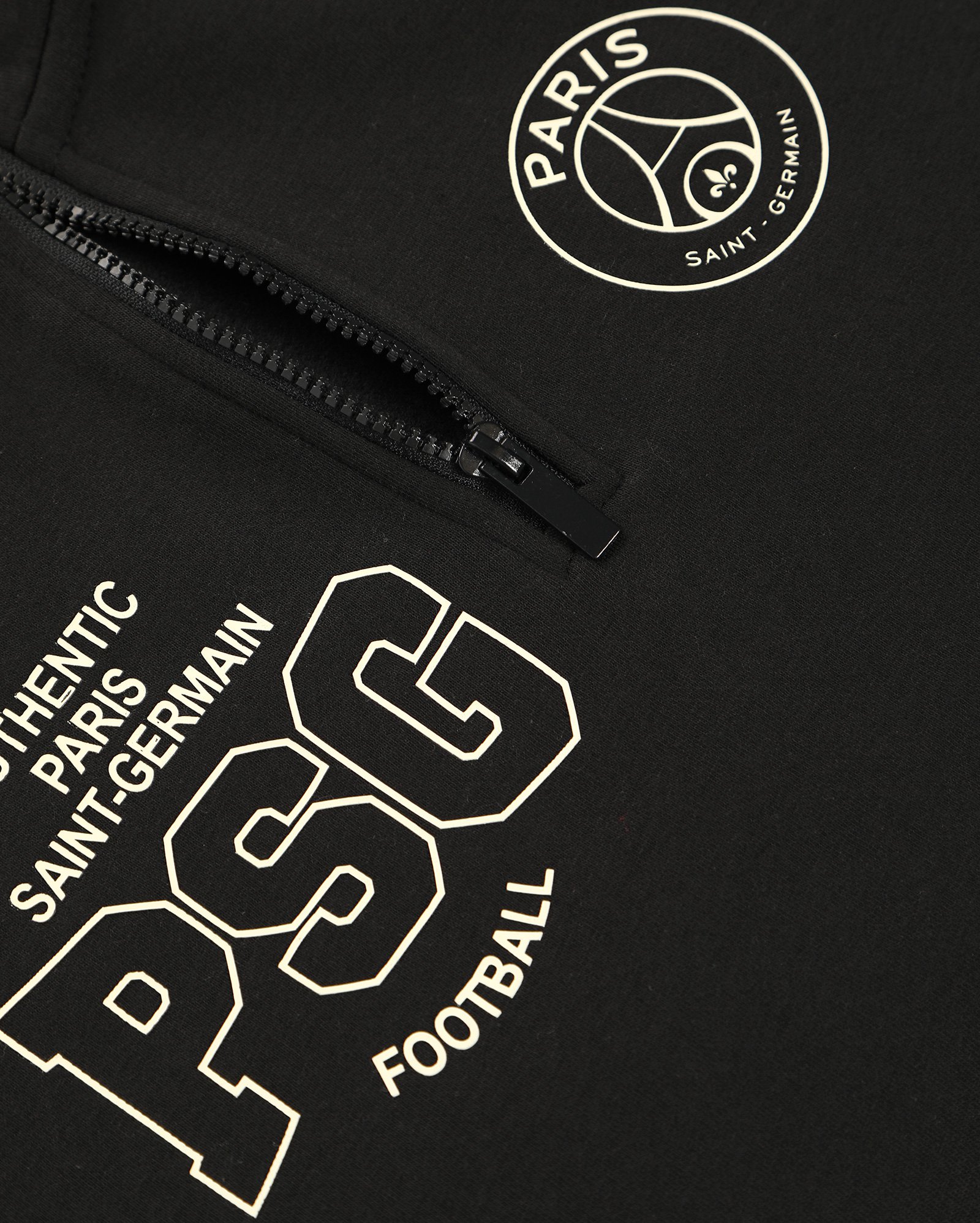 Blusa de moletom juvenil futebol Paris Saint Germain com zíper preta