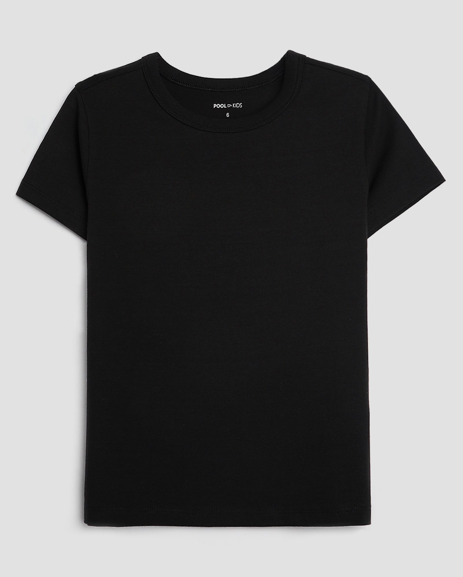 Camiseta Básica infantil de algodão manga curta preta 4-10A