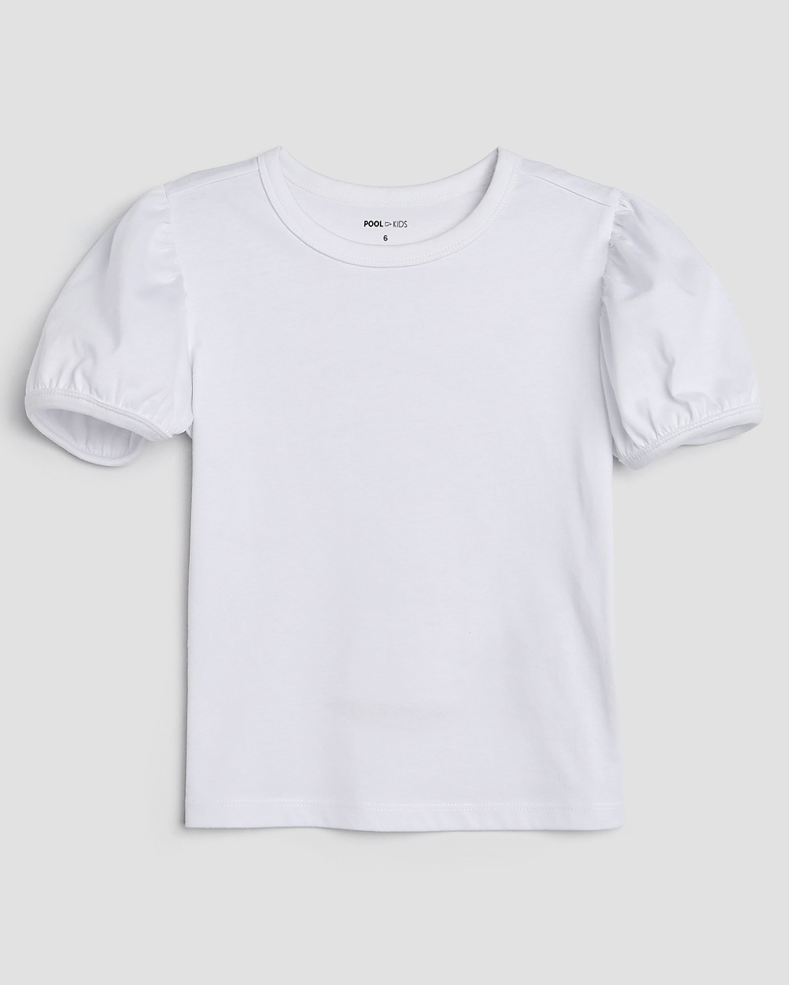 Camiseta infantil regular manga bufante 4-10A - Branco