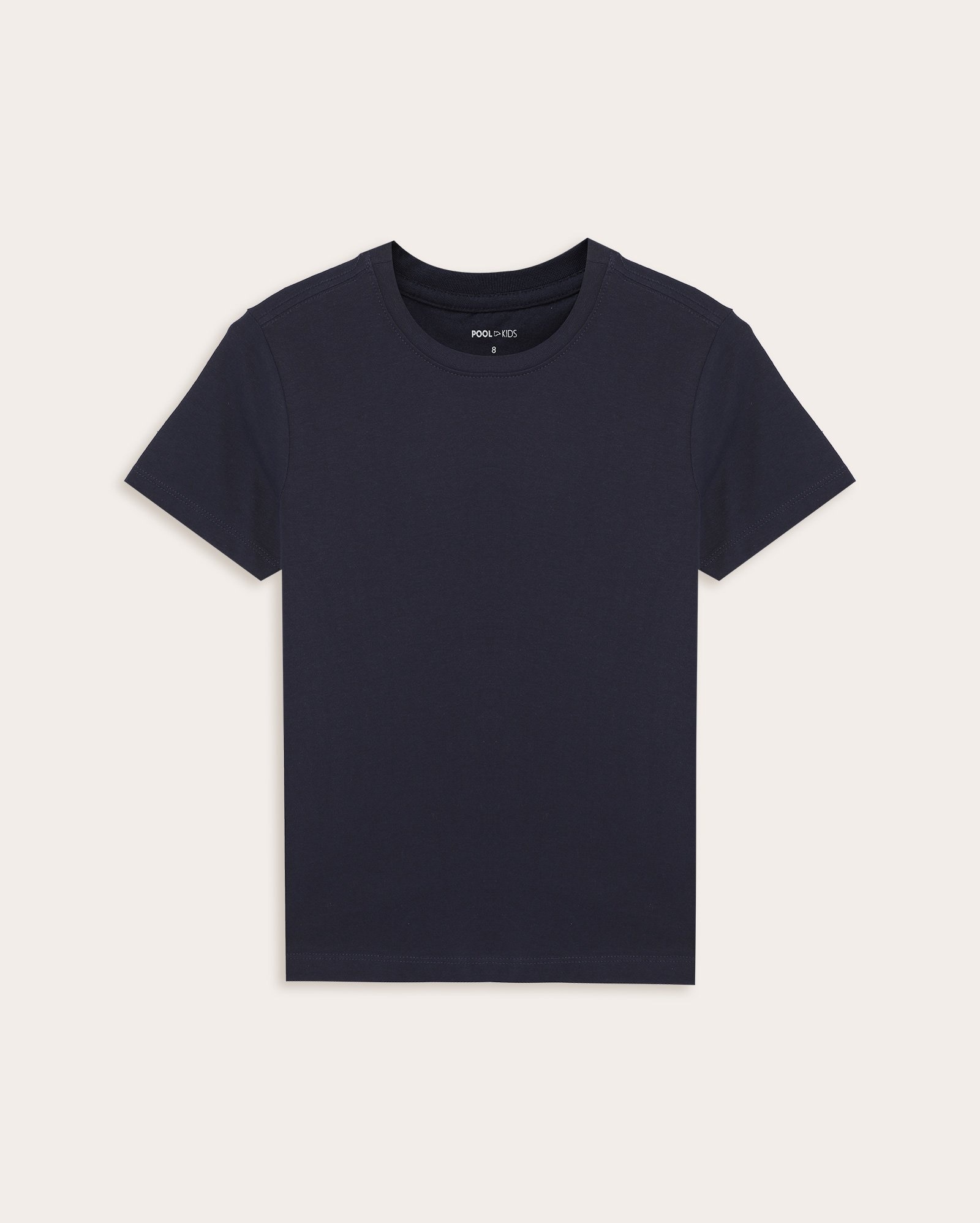 Camiseta básica infantil manga curta em algodão  4-10A - Azul Escuro