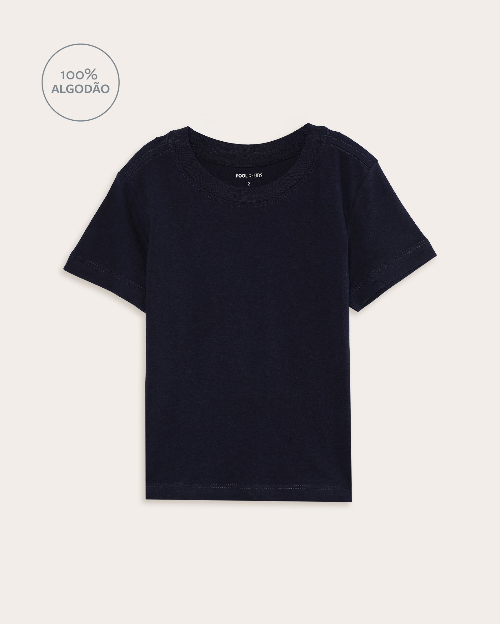 Camiseta Básica infantil manga curta 1-4A - Azul Escuro