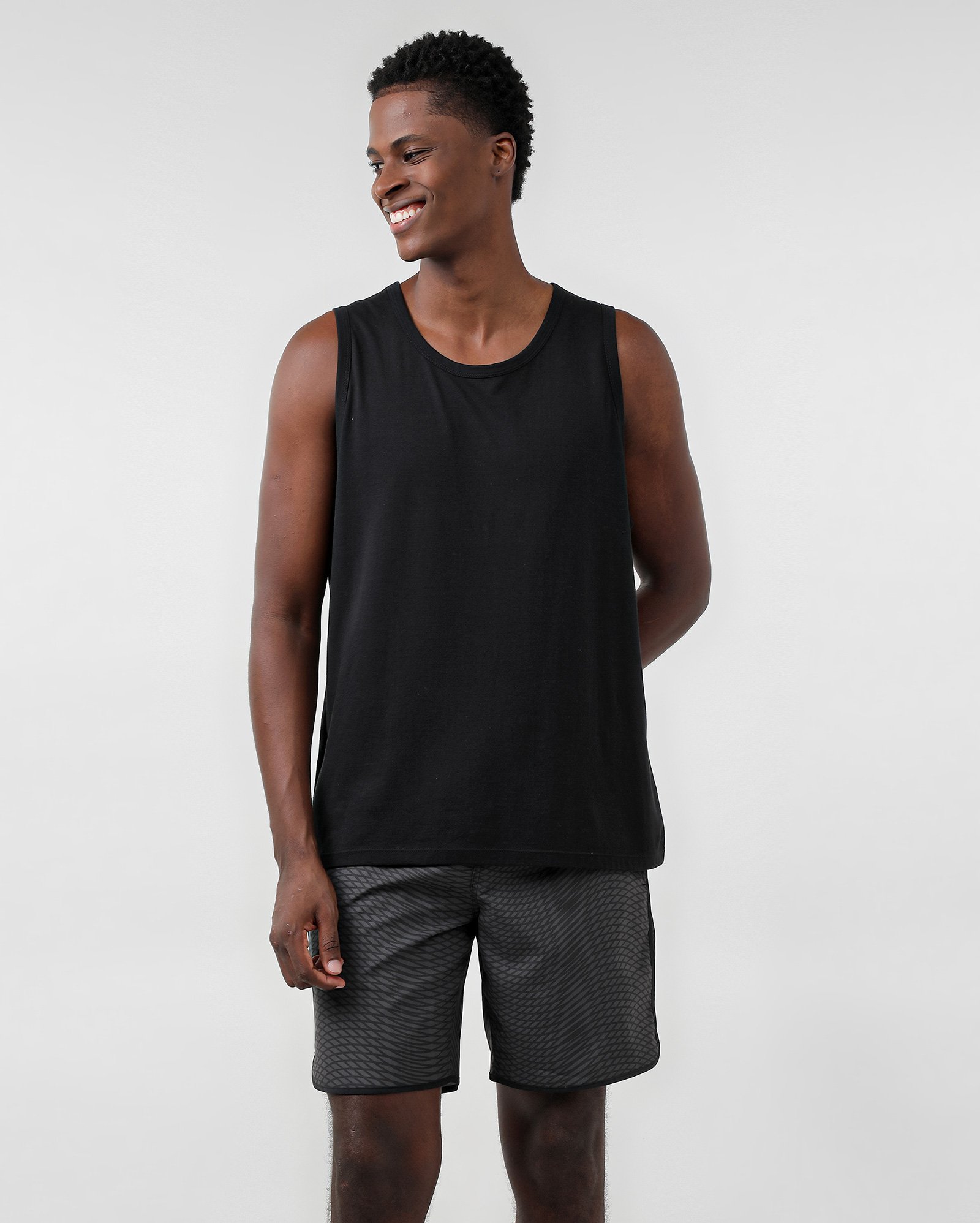 Bermuda surf masculina estampada com cordão preta | Pool