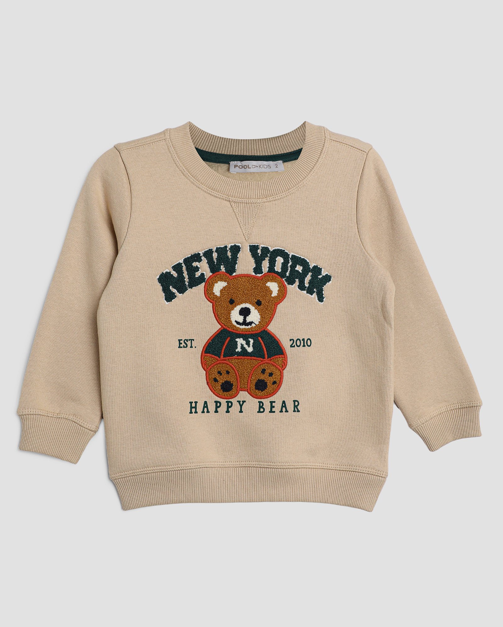 Blusa de moletom infantil com felpa urso New York 1-4A marrom | Pool Kids
