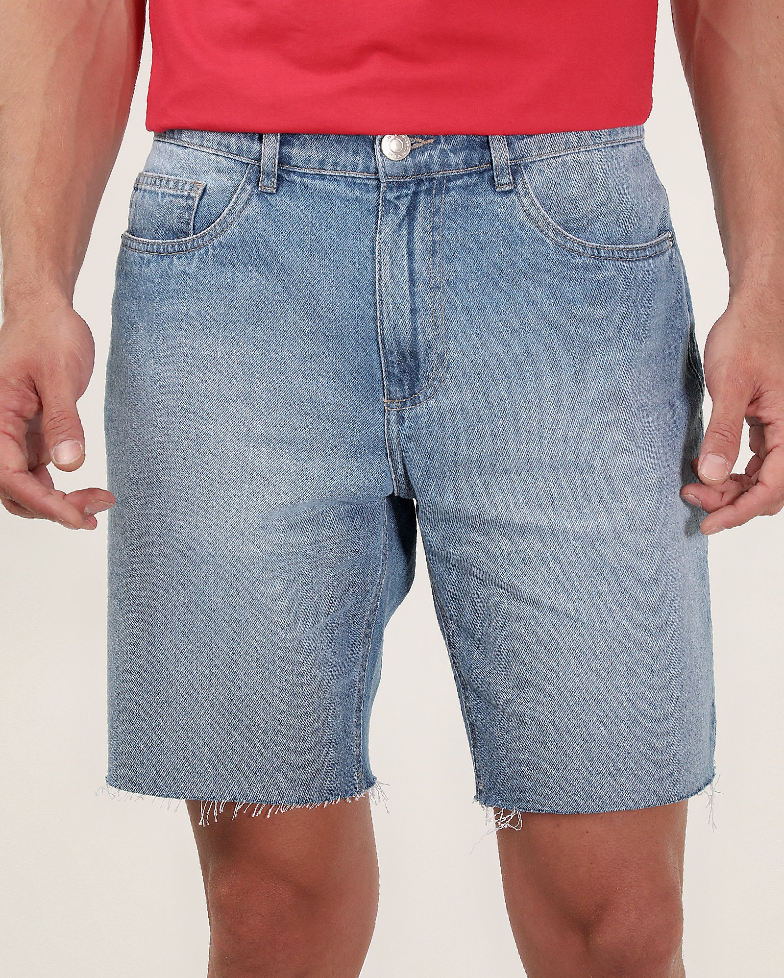Bermuda jeans masculina slim com bolsos - Jeans Médio | Pool Jeans