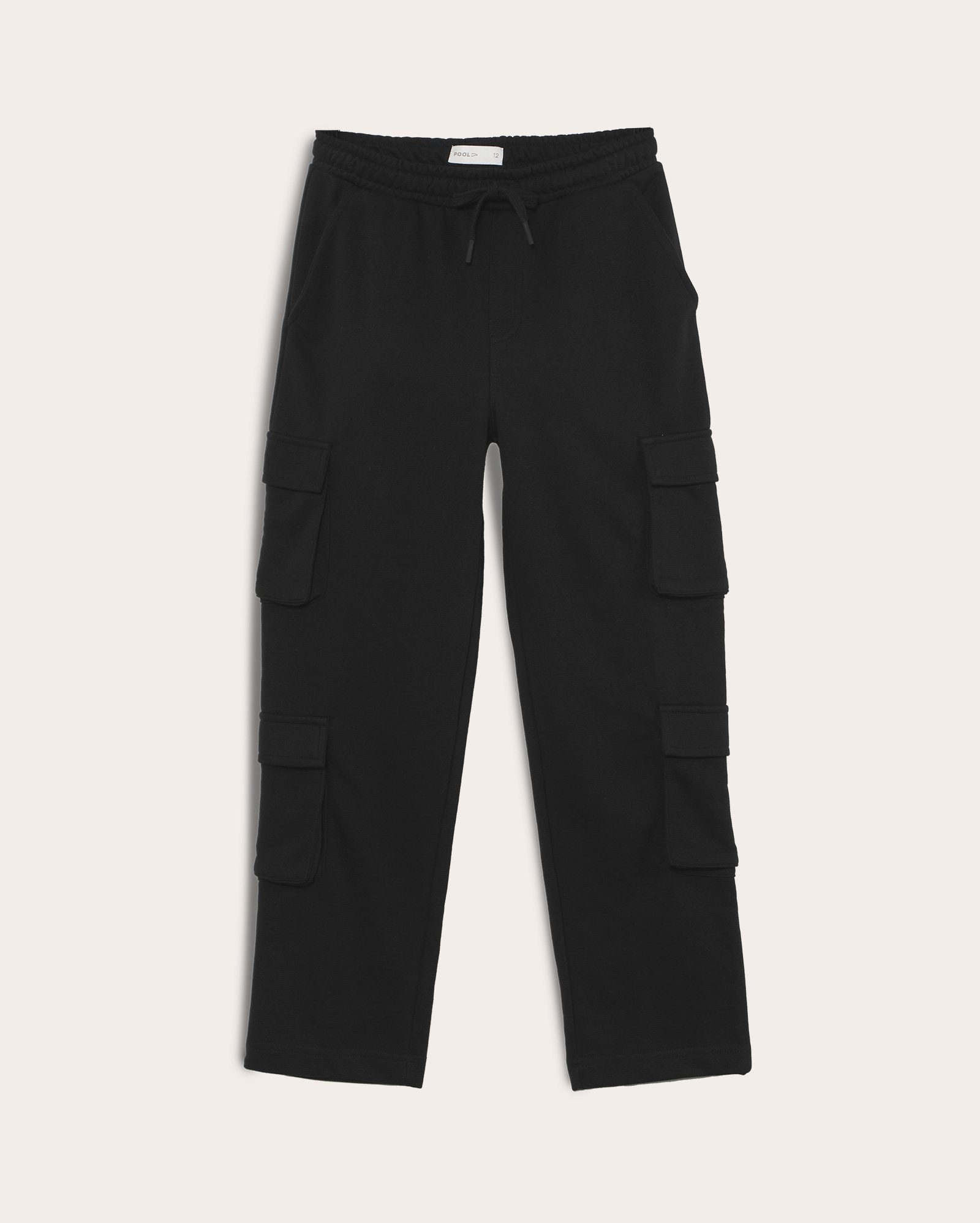 Calça de moletom juvenil relaxed bolsos cargo preta | Pool