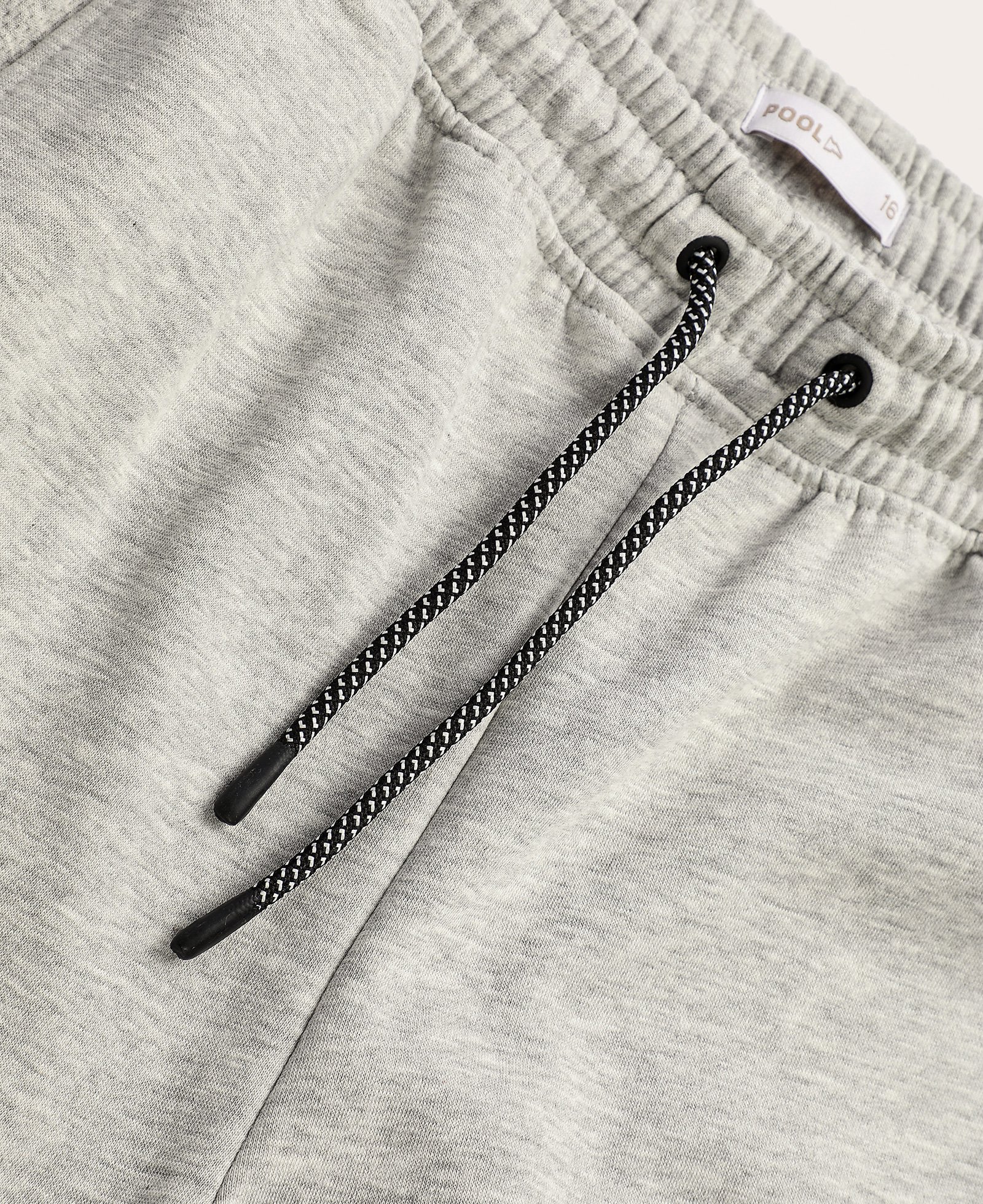 Calça de moletom juvenil jogger com felpa bolsos de zíper cinza | Pool