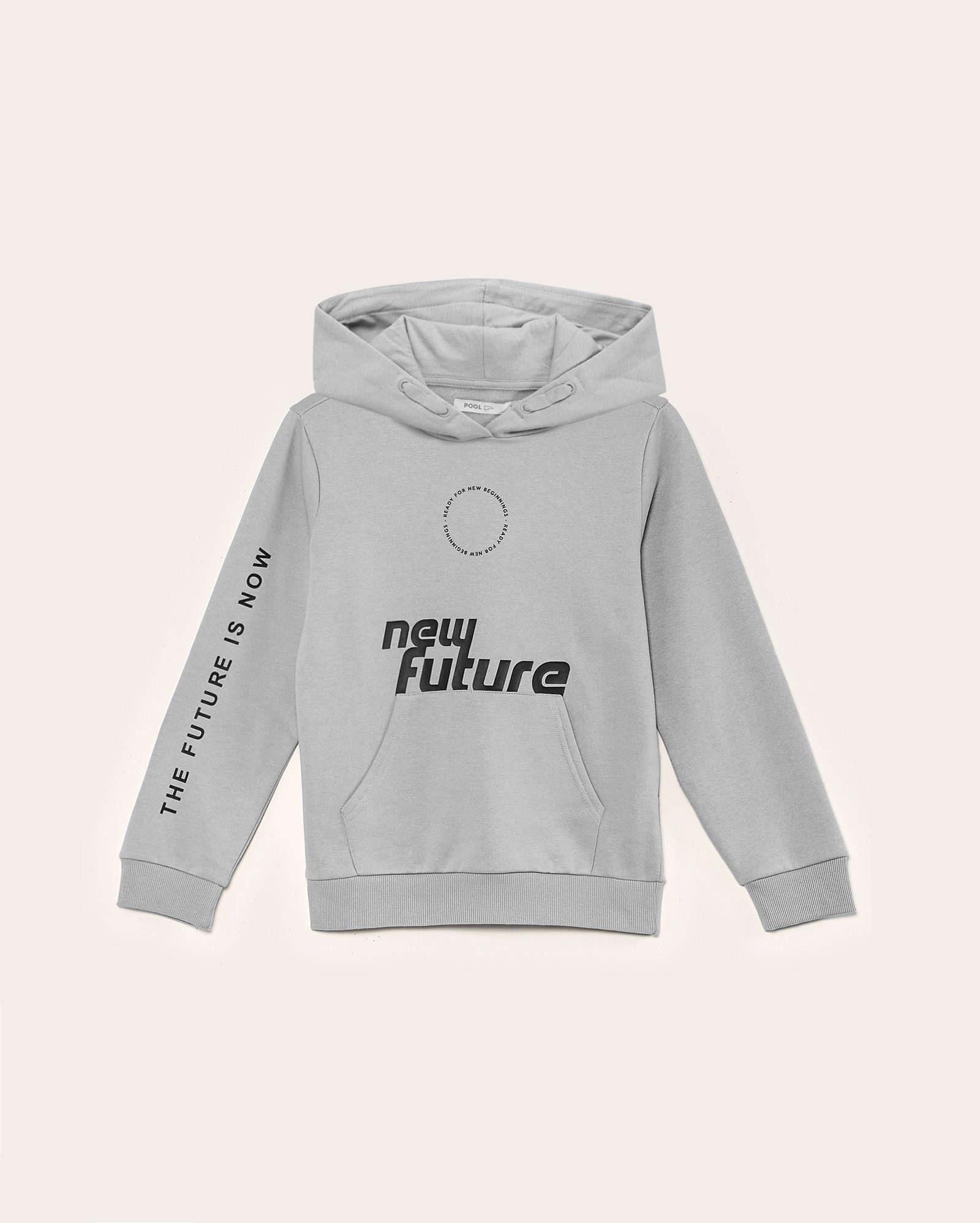 Blusa de moletom juvenil com felpa e capuz new future cinza | Pool