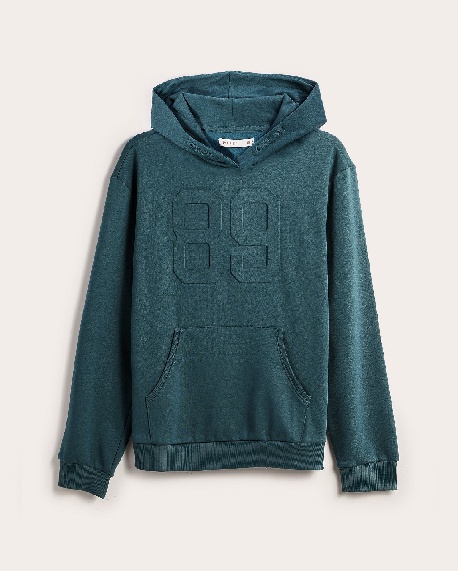 Blusa de moletom juvenil 89 com felpa e capuz azul | Pool