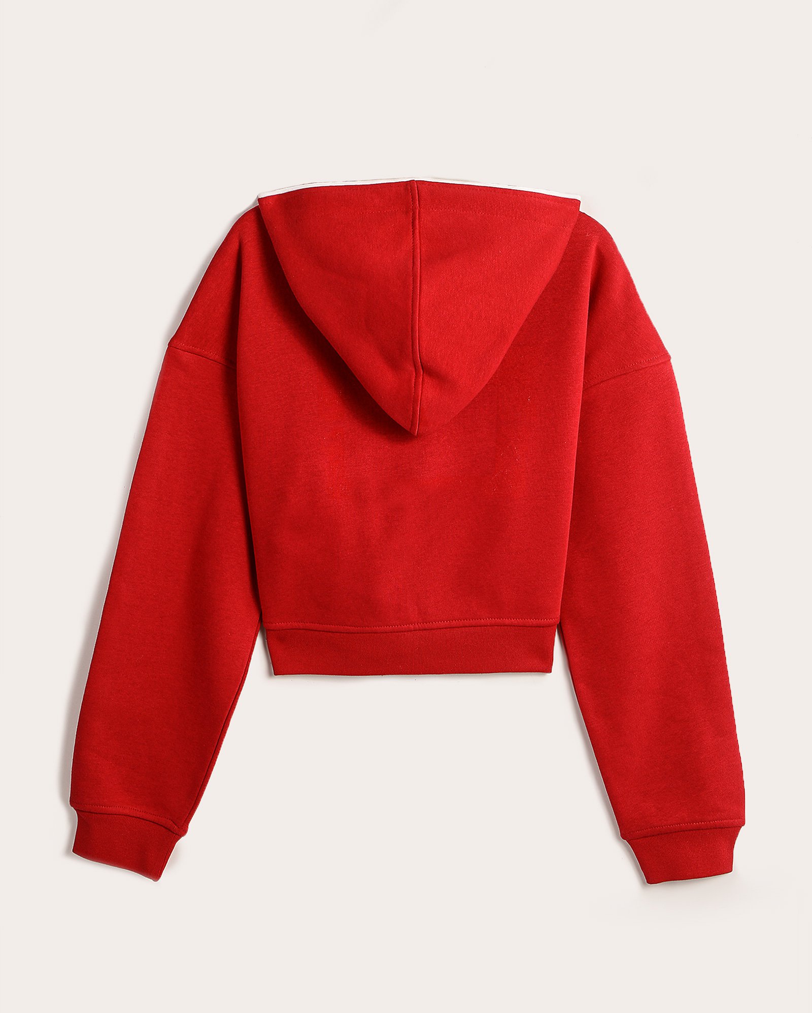 Blusa de moletom cropped juvenil com capuz vermelha | Pool