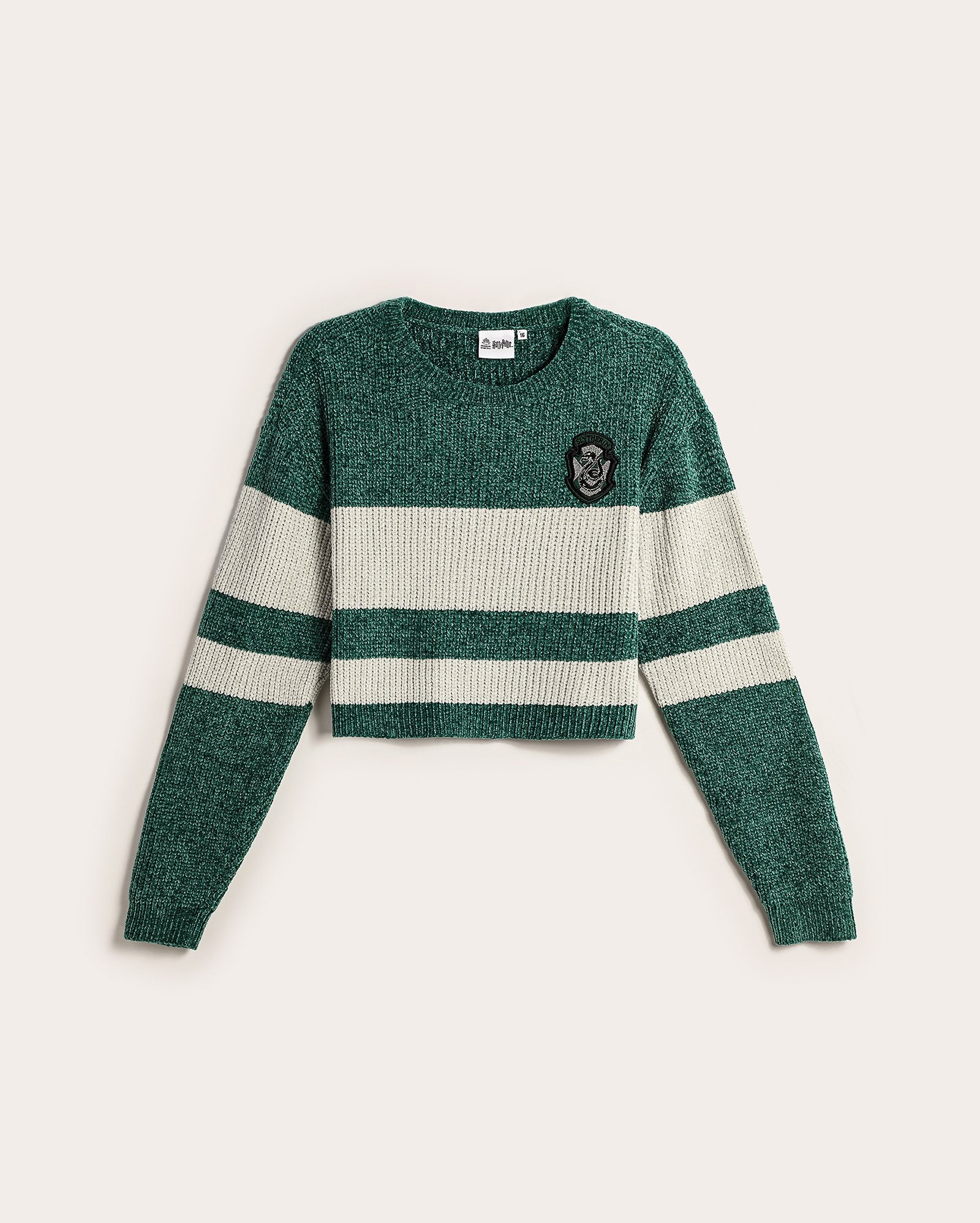 Suéter juvenil em tricot Sonserina Harry Potter verde | Warner Bros