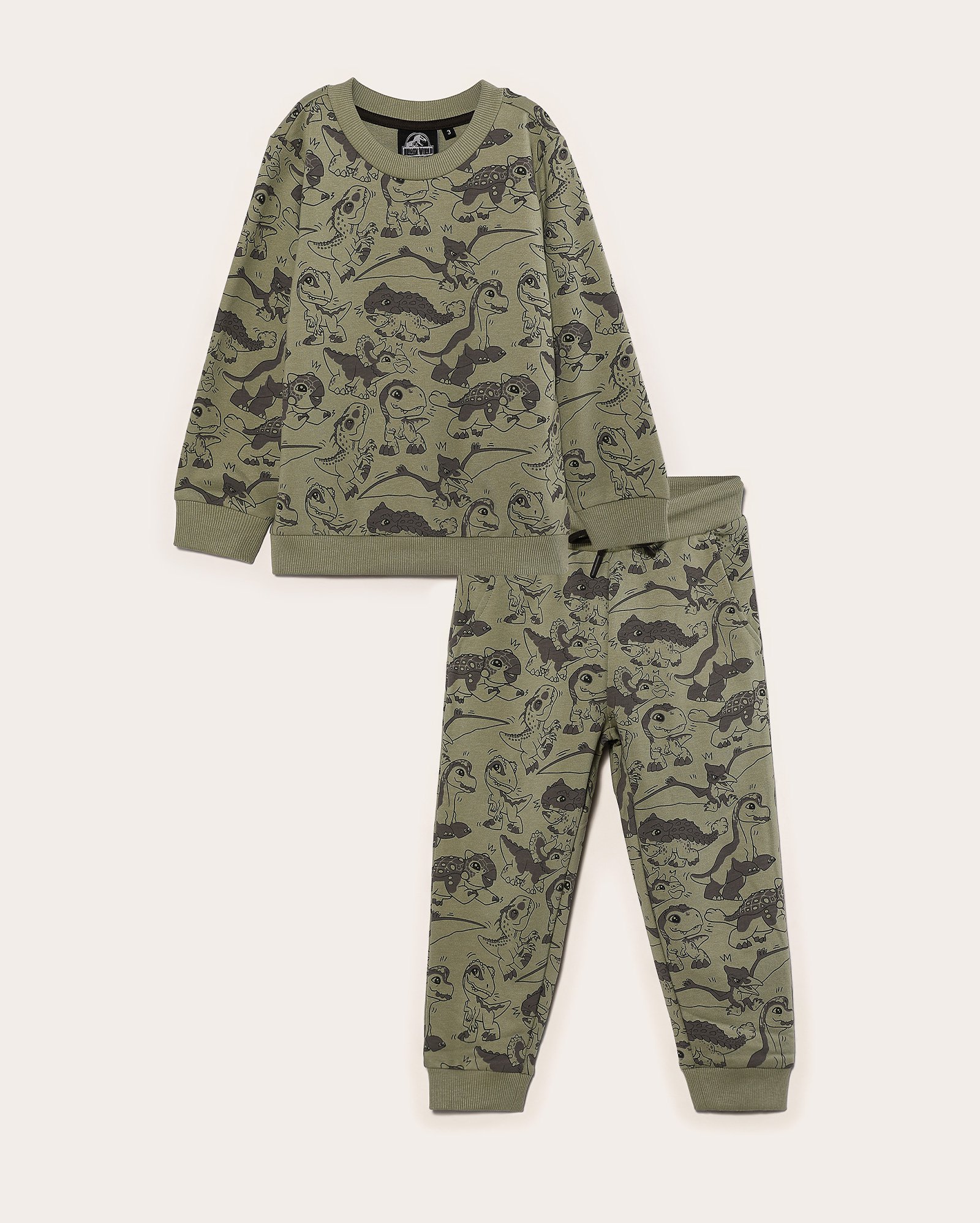 Conjunto longo de moletom infantil Jurassic World 2-4A verde | Universal.