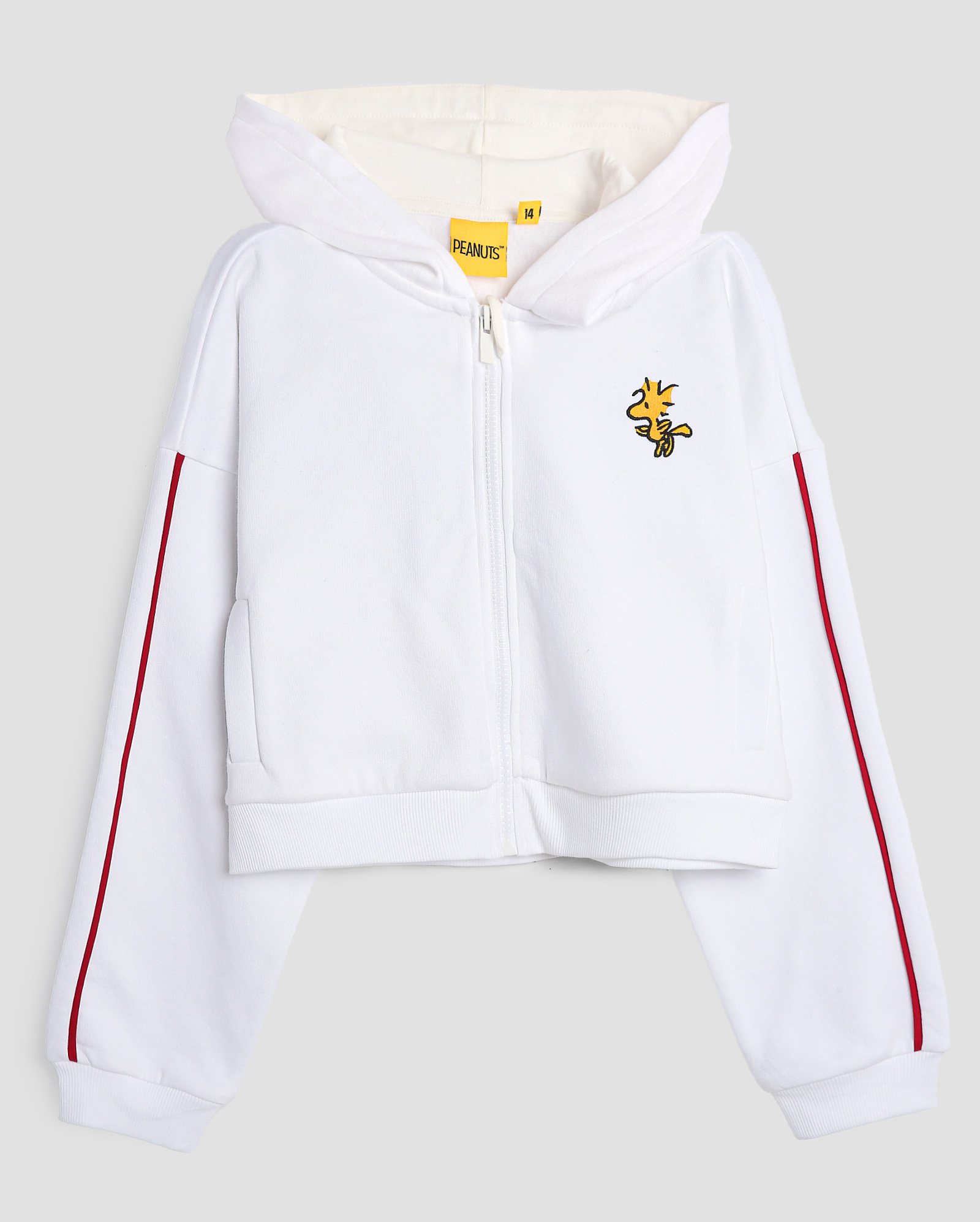 Blusa de moletom juvenil aberta Snoopy e Woodstock bege | Peanuts