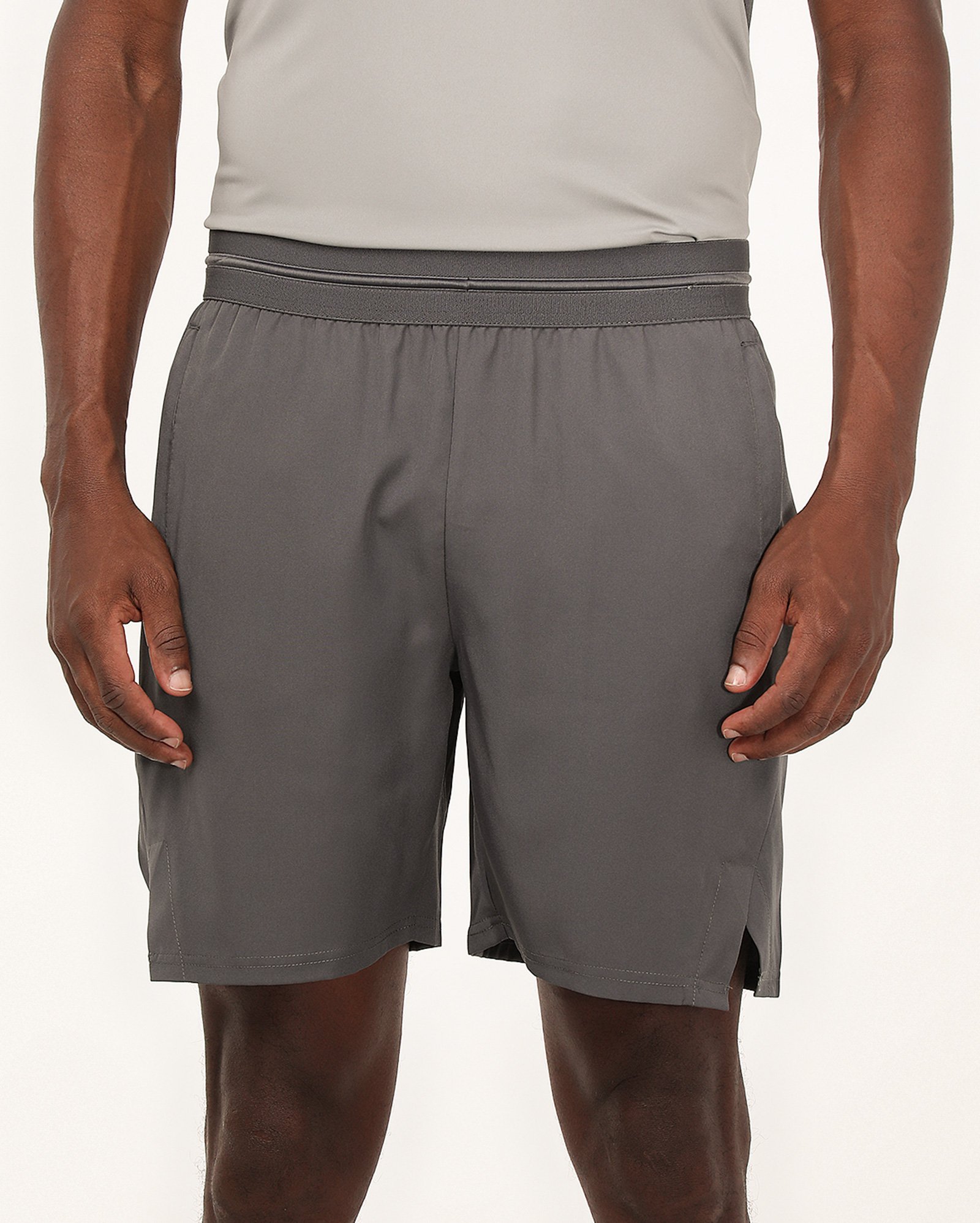 Bermuda masculina de treino cós elástico e zíper - Cinza | Body Work