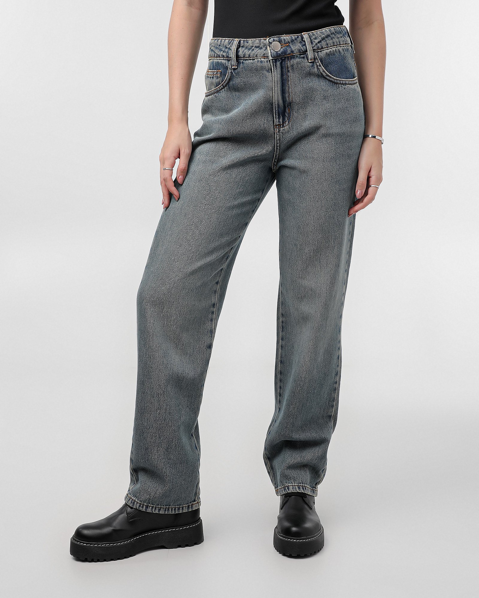 Calça jeans feminina reta 90's cintura média - Jeans Escuro | Pool Jeans