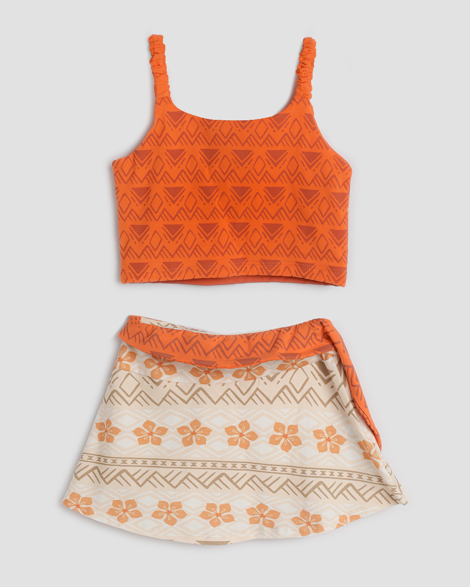 Conjunto curto infantojuvenil Moana 6-14A laranja | FANLAB
