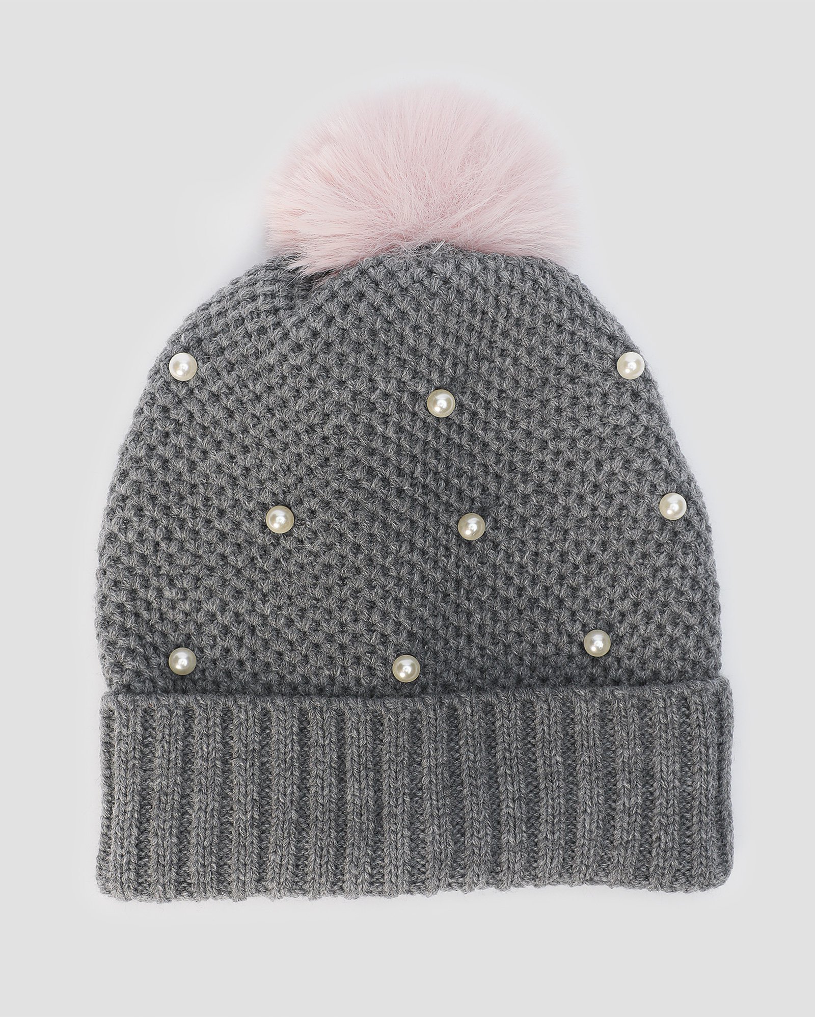 Gorro infantil com pompom e aplique perolado cinza | Accessori by Riachuelo