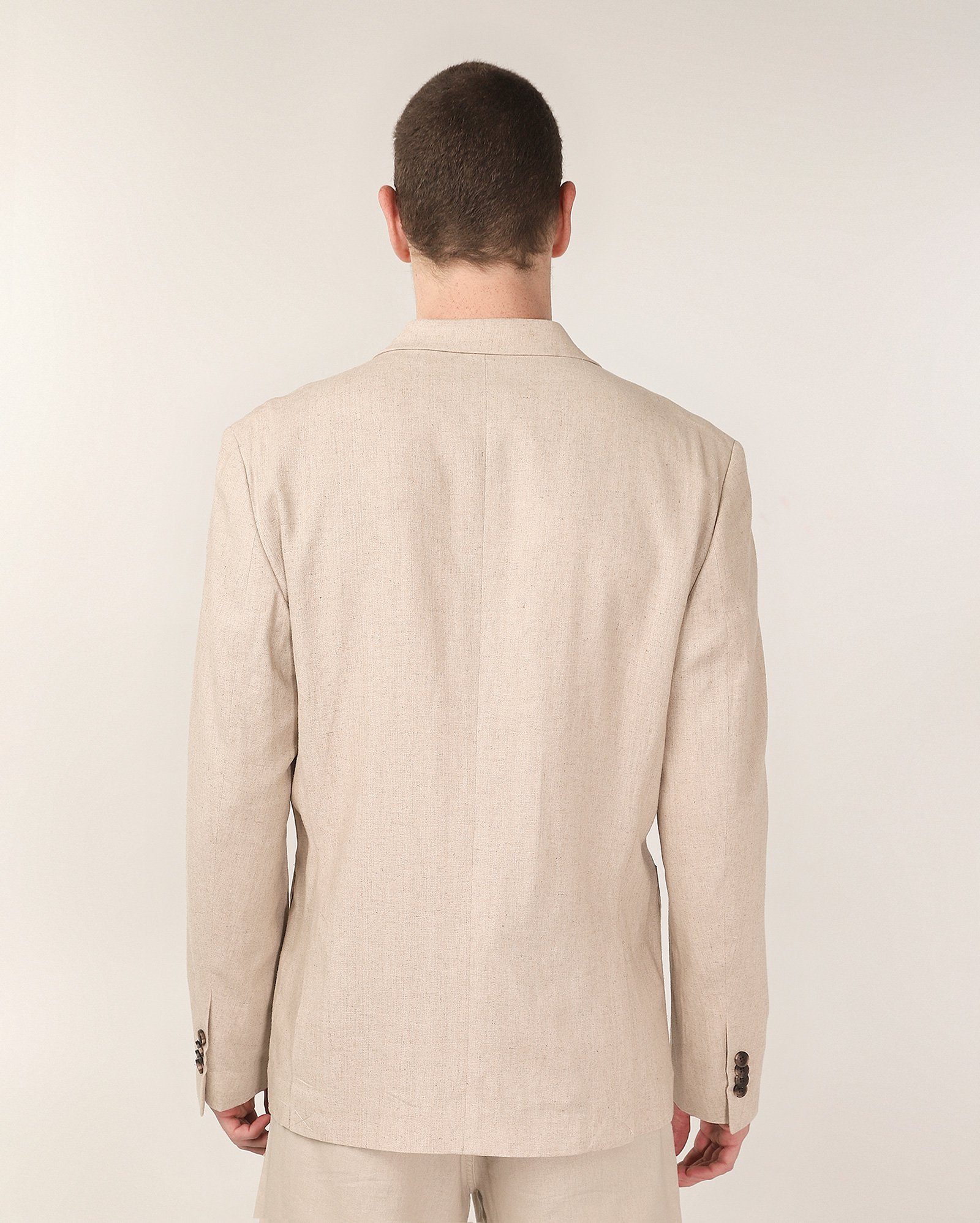Blazer masculino em viscolinho acinturado - Bege Claro | Original by Riachuelo