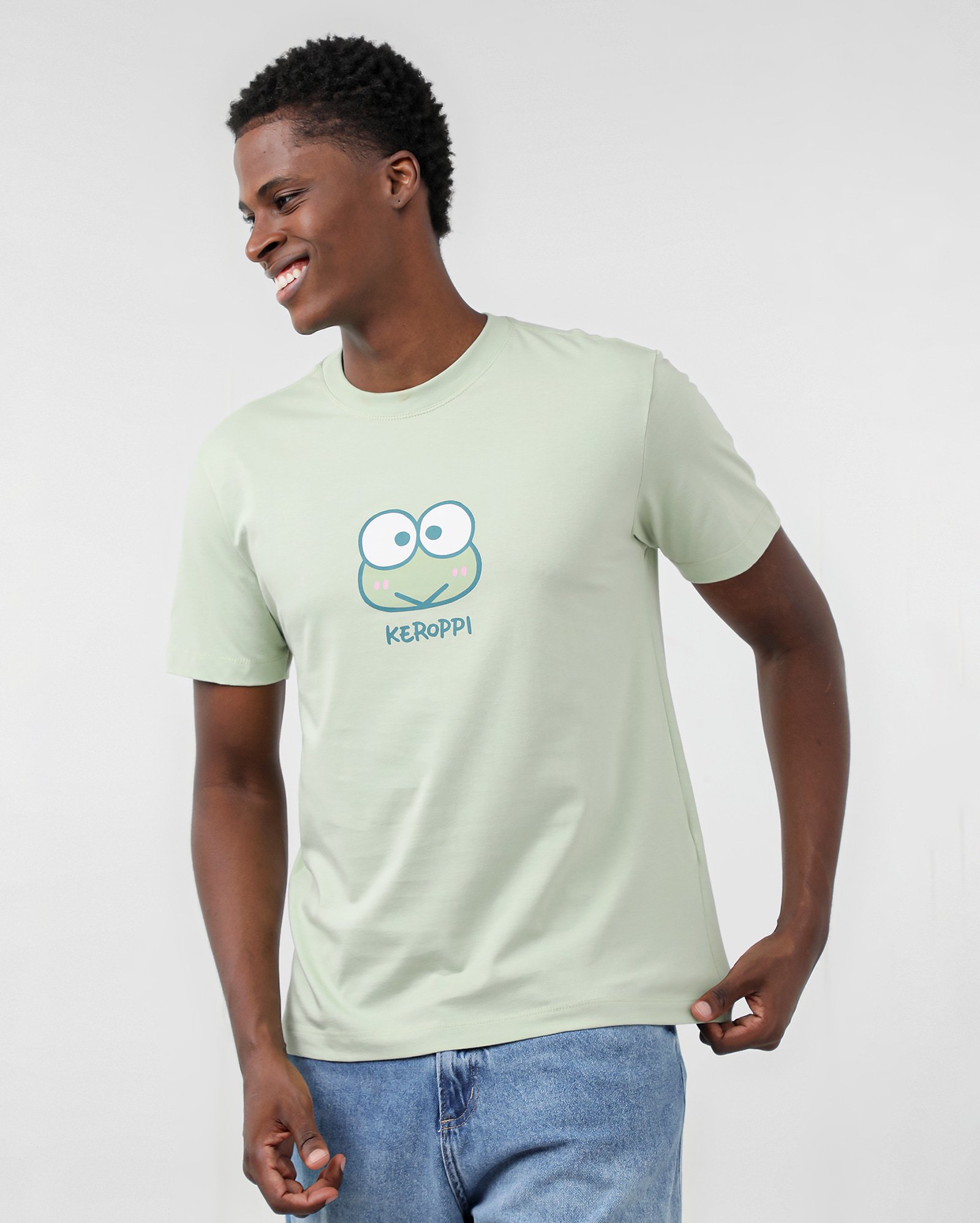 Camiseta masculina Sanrio Hello Kitty Kerroppi verde | FANLAB