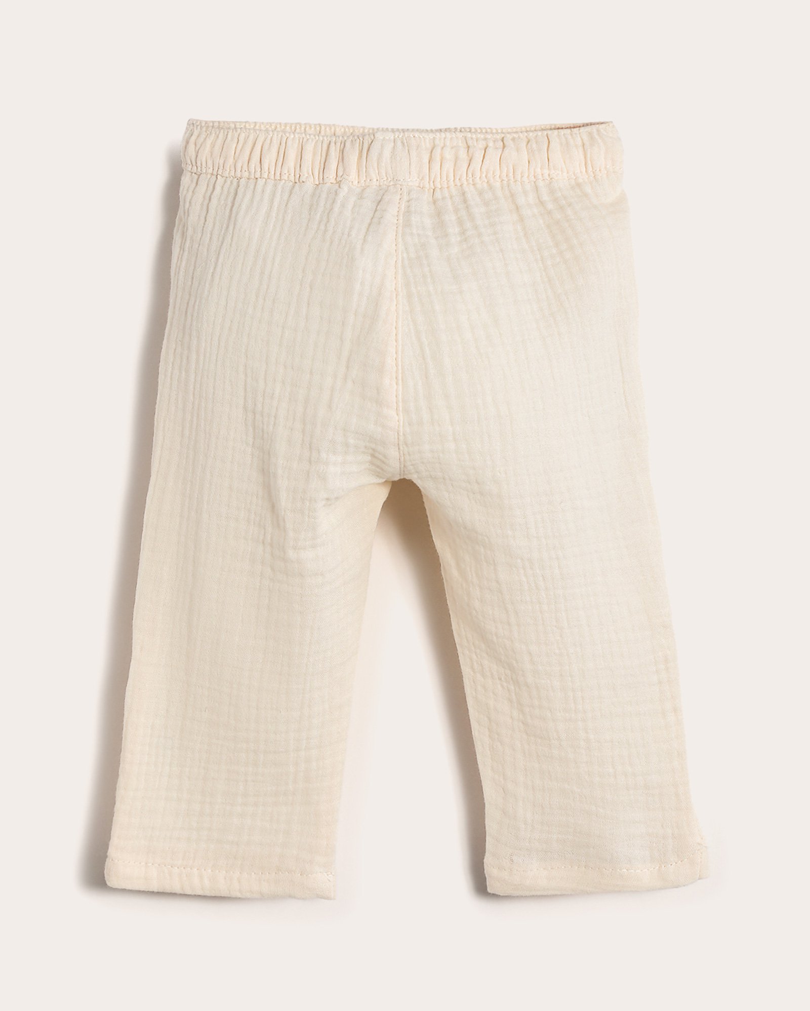 Calça bebê anarruga com cordão de amarração bege | Baby Way