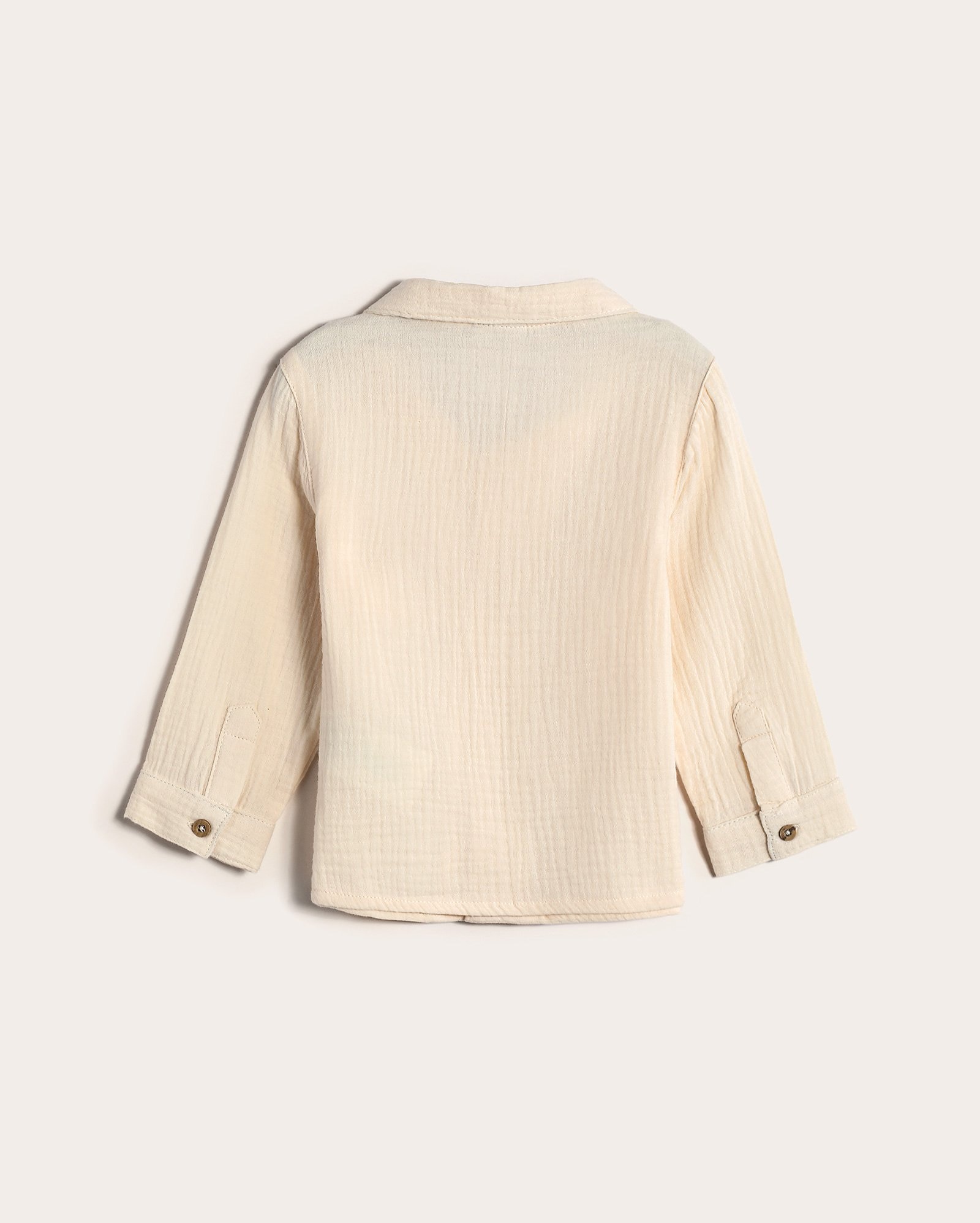 Camisa bebê anarruga com bolso bege | Baby Way